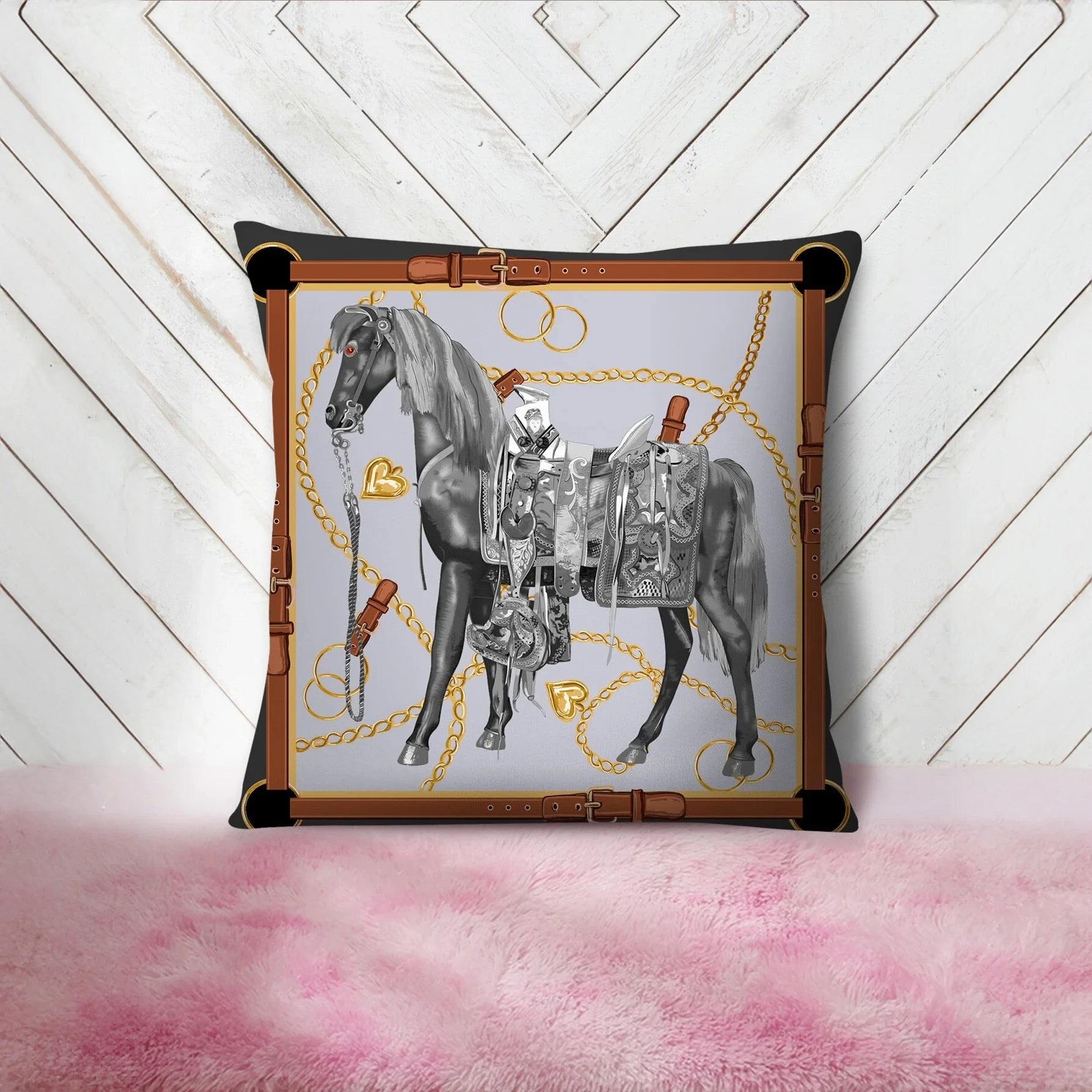 اكياس مخدات غطاء وسادة بطابعة حصان بدون حشو من البوليستر بدون حشو 45 45 سم | المنزل ديكور ديكور_منزل مخدات مخدة وسادة | amazingEGP