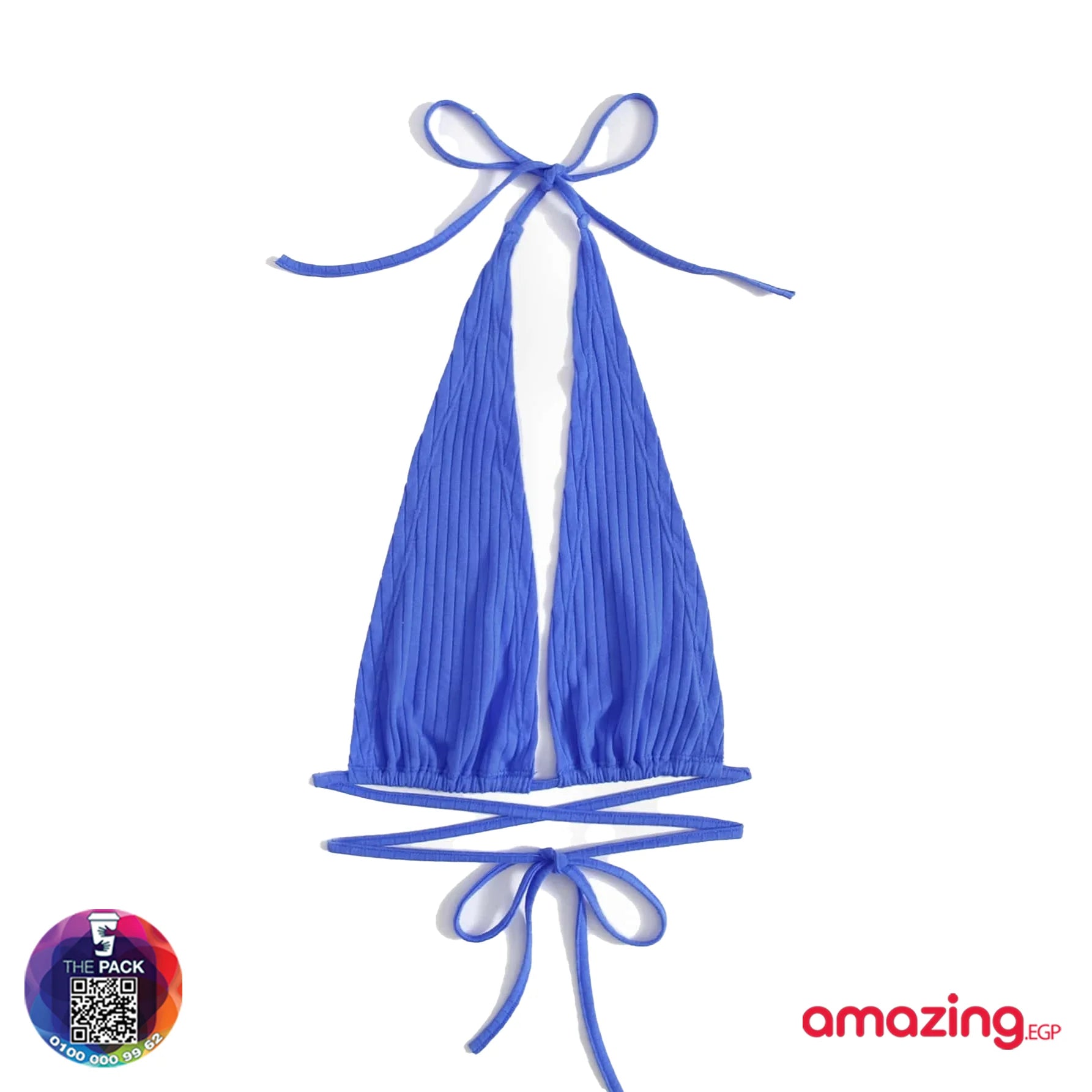 لباس علوي برسن مكشوف الظهر بربطة باربطة متقاطعة بياقة مغرق | النساء توب لباس علوي للبنات مايو | amazingEGP