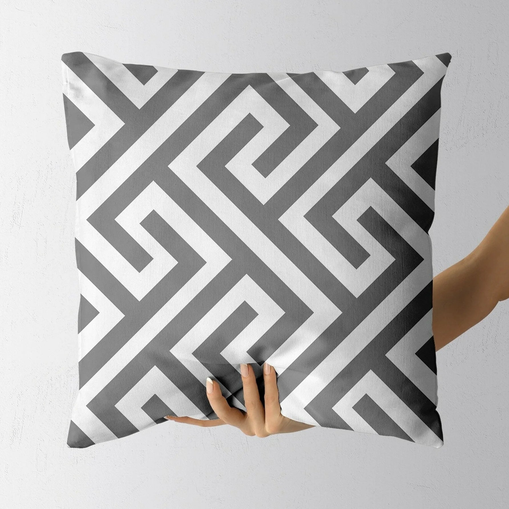 اكياس مخدات غطاء وسادة بنمط هندسي وغطاء وسادة رمي يومي من البوليستر بدون حشو 45  45 سم رمادي | المنزل ديكور ديكور_منزل مخدات مخدة وسادة | amazingEGP