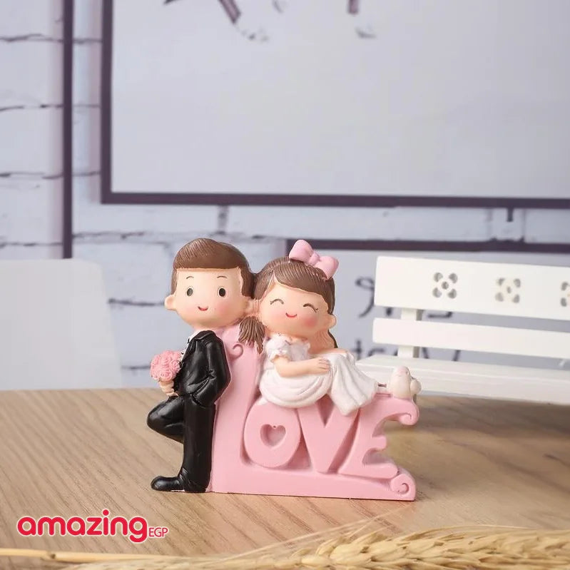 زوجين دمية الحرف زوجين عاشق دمية التماثيل مصغرة الفن الحرف ديكور المنزل لحديقة خرافية دمية ديكور المناظر الطبيعية الصغيرة بوليريسين | تمثال تمثال حب تمثال مكتب زوجين هدايا هدية | amazingEGP
