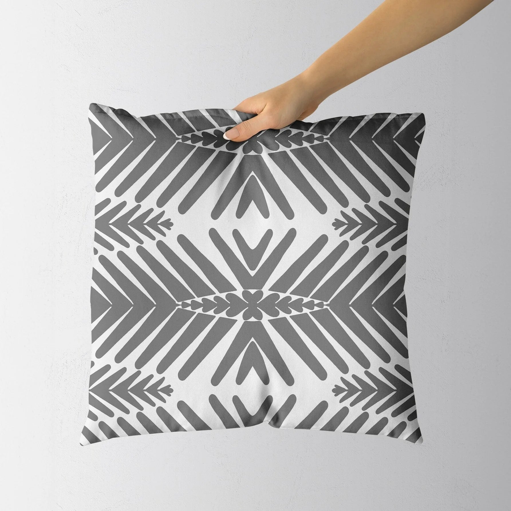 اكياس مخدات غطاء وسادة بنمط هندسي وغطاء وسادة رمي يومي من البوليستر بدون حشو 45  45 سم رمادي | المنزل ديكور ديكور_منزل مخدات مخدة وسادة | amazingEGP