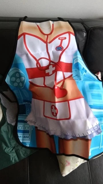 مئزر المطبخ المنزلي مقاوم للماء على شكل ممرضة مطبوع عليه مقاوم للماء مصنوع من البوليستر للمنزل اكسسوارات المطبخ | المطبخ للطبخ مريلة مريلة مطبخ | amazingEGP