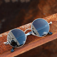 نظارات شمسية معدنية دائرية للرجال والنساء نظارات عصرية بتصميم كلاسيكي نظارات - رمادي | معدن نظارات نظارة نظارة  دائرية نظارة_حفلات نظارة_شمسية | amazingEGP