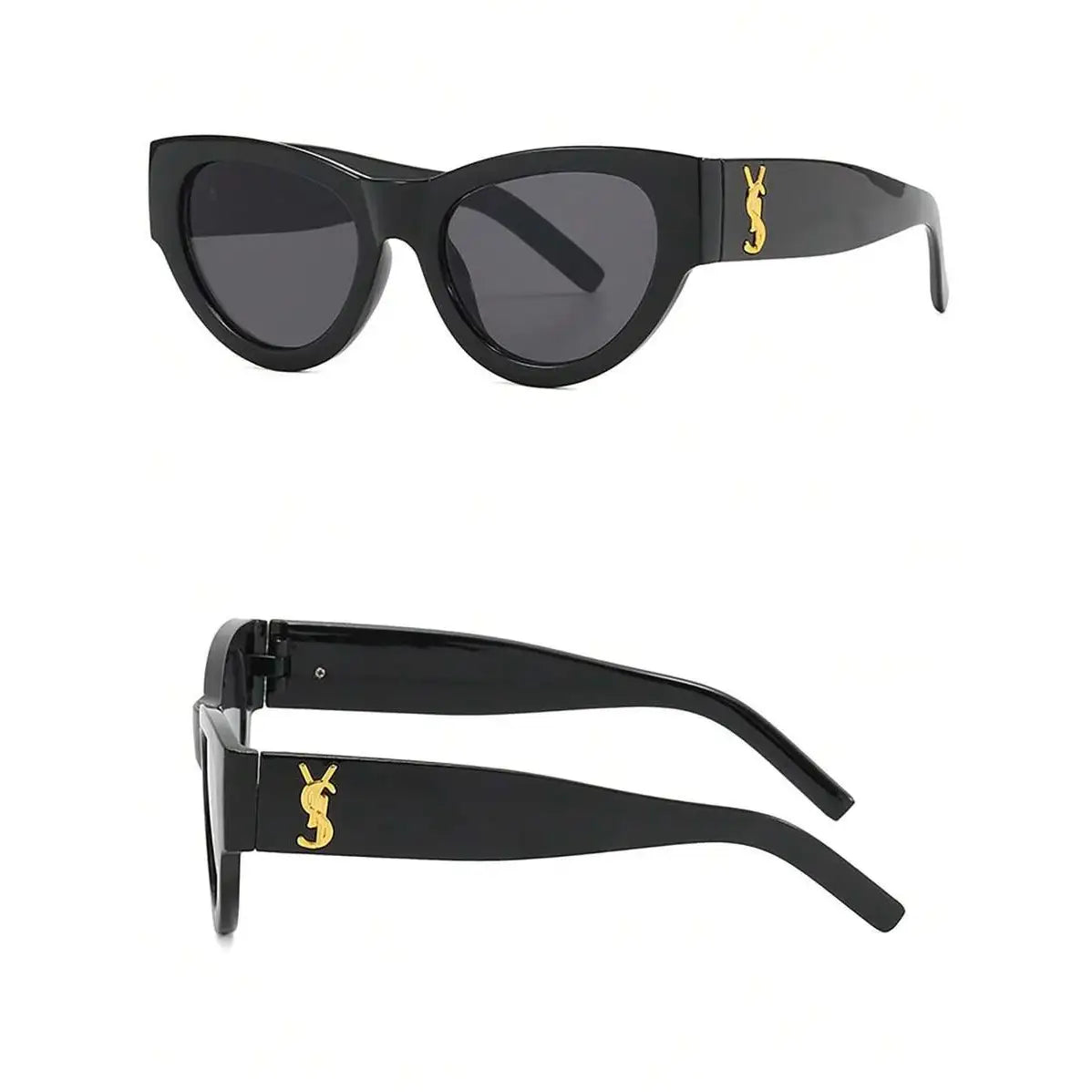 نظارات شمسية عين القطة بإطار كامل إطلالة أنيقة للموضة والخروجات اليومية والصيف والشاطئ – أسود