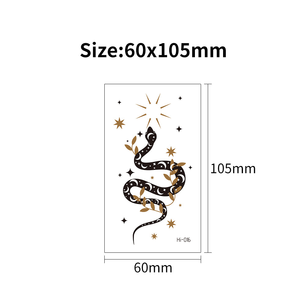 تتوهج في الظلام ،ملصق وشم طقم , نمط ثعبان وشم يمكن التخلص منه للنساء، لامع ضد للماء مع عطر منعش تصميم و يدوم طويلا , لطيفة ملصقات الوشم بالغ يضئ فى الظلام , للنساء و بنات - ( Hi_016)