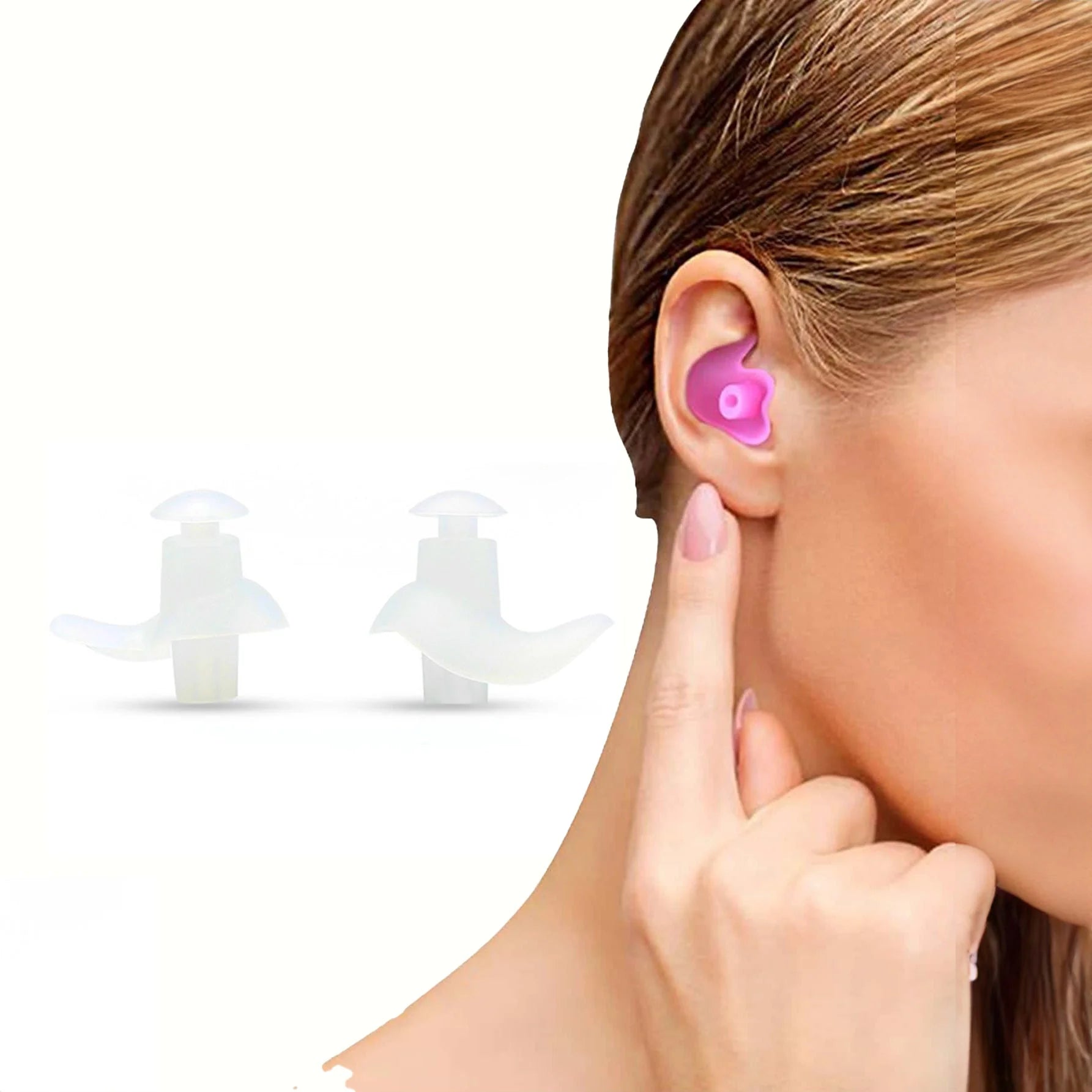 سدادات أذن من السيليكون لتقليل الضوضاء مقاومة للماء فائقة النعومة وقابلة لإعادة الاستخدام للحفلات الموسيقية والعمل وتقليل الضوضاء والسفر والطائرات والشخير مثالية للنوم والشخير والسباحة -ابيض | السفر الشخير الضوضاء سدادة سدادة اذن عزل صوت للسباحة لنوم مريح