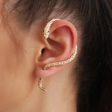 بيرسنج للاذن من الفولاذ المقاوم للصدأ لا تسبب الحساسية أقراط غريبة الشكل على شكل ثعبان أمامي وخلفي للنساء | Copper Nose Cuff Copper اقراط انف بدون ثقوب بدون خرم بيرسنج بيرسنج شفاه تعبان ثعبان ثقب الأذن حلق حلق للاذن حلقة أنف خرم الاذن شفاه شفايف غير مثقوب