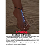 خلخال يضئ في الظلام خرز ربط الأصابع اساور كاحل للنساء  خلخال مطرز يدويا للنساء والمراهقات | اساور كاحل اسورة خلخال خلخال للقدم خلخال مضئ رقص | amazingEGP