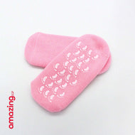 جوارب قدم علاج التشقق الجاف | قناع ترطيب القدم بزيوت أساسية - حل مثالي للأقدام الجافة والمتشققة مع جل مرطب وعناية فائقة مبطن سليكون - بينك