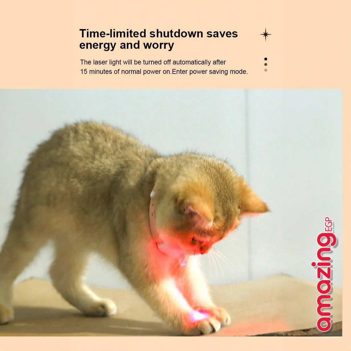 لعبة قط ذكية بطوق ليزر متتبع ترفيه ذاتي بدون استخدام اليدين لتخفيف توتر القطط وتحفيز نشاطها الذهني والجسدي آمنة ومريحة لكل الأحجام | الحيوانات الاليفة لعبة بدون تدخل يدوي لتخفيف توتر القطط لعبة تحفيز ونشاط لكل أحجام القطط لعبة ترفيه ذاتي للقطط لعبة قطط ب