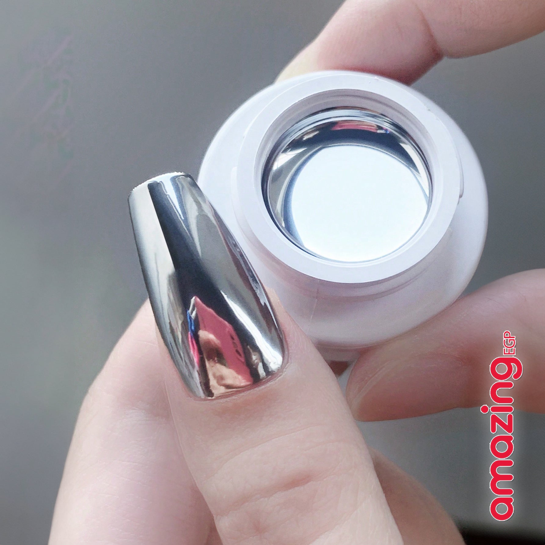 طلاء أظافر جلي جل سائل لامع للمعدن المرآة - 8 جرام | ألوان ذهب، فضة، وذهب وردي | تصميم ثلاثي الأبعاد ومثالي لصالونات الأظافر - فضي