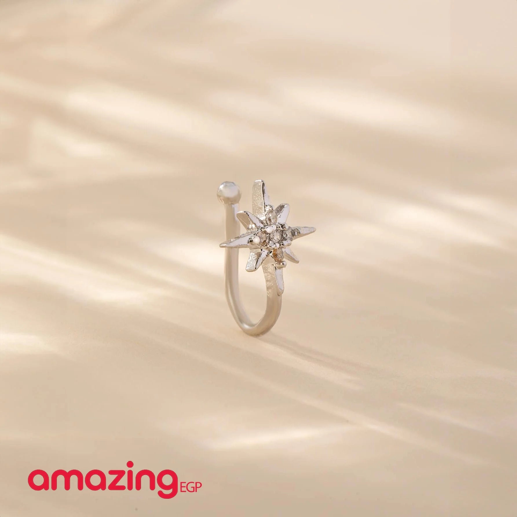 بيرسنج أنف بدون ثقب بدون اخرام من الفولاذ المقاوم للصدأ لا تسبب الحساسية لا حاجة للخرم مكعب زركونيا مزخرف بزهر حلية أنف نحاس كريستال البونك غير مثقوبة للرجال والنساء تثبت بدون ثقب او خرم | Copper Nose Cuff Copper اقراط انف بدون ثقوب بدون خرم بيرسنج بيرسنج