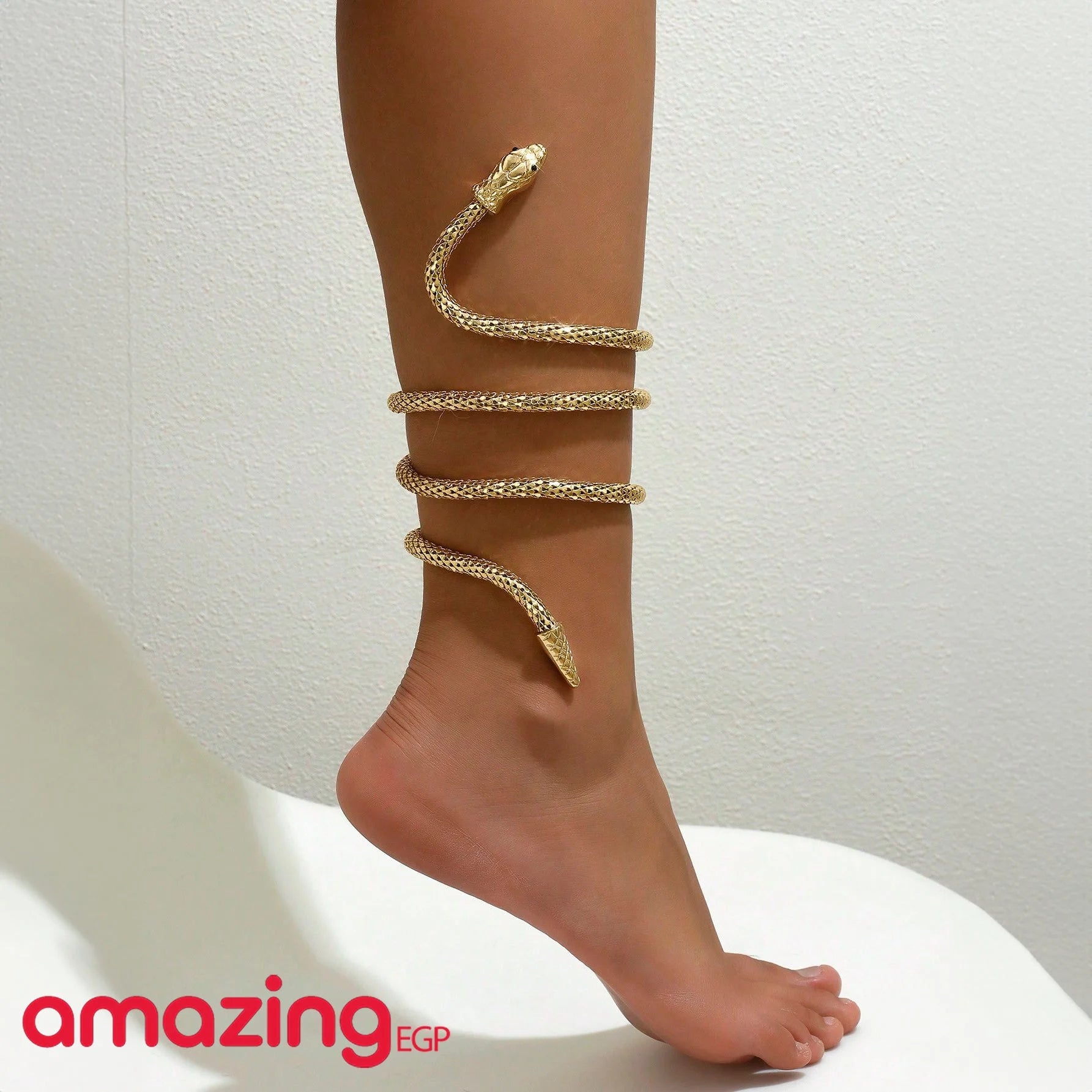 خلخال سوار كاحل معدني ملفوف بالثعبانمرنة قابلة للثني الأفعى قلادة تويست مجوهرات التفاف الإسورة خاتم الأفعى الأقراط معدن للنساء والمراهقات - ثعبان | اساور كاحل اسورة ثعبان خلخال خلخال للقدم خلخال مضئ رقص لولى نجمة | amazingEGP