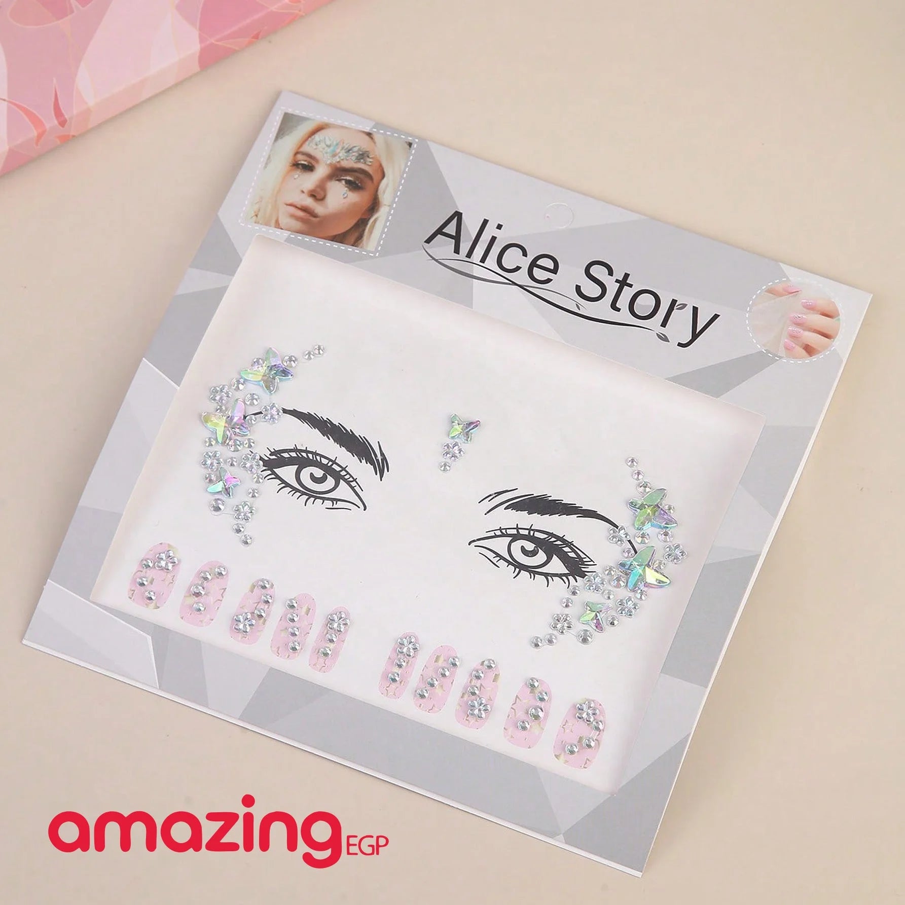 الوشم الكريستالي جواهر أحجار الراين ملصقات أحجار كريمة للجسم تاتو مؤقت عيون لتزيين الاظافروالوجه حفلات الهذيان ملصقات وجه انيقة للنساء S5445 | تاتو مؤقت تاتوه تاتوه وجه تاتوه_للجسم | amazingEGP