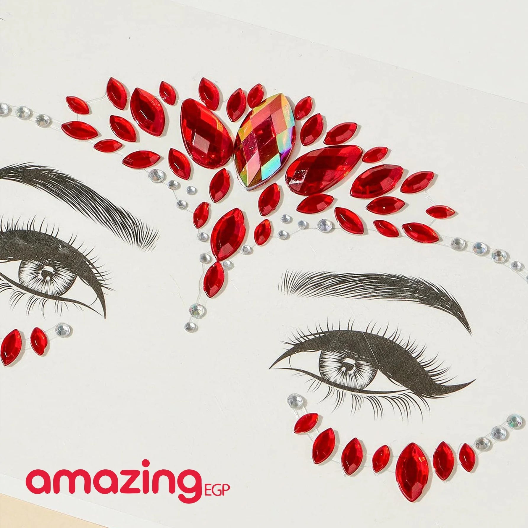 الوشم الكريستالي جواهر أحجار الراين ملصقات أحجار كريمة للجسم تاتو مؤقت عيون لتزيين الاظافروالوجه حفلات الهذيان ملصقات وجه انيقة للنساء S4707 | تاتو مؤقت تاتوه تاتوه وجه تاتوه_للجسم | amazingEGP