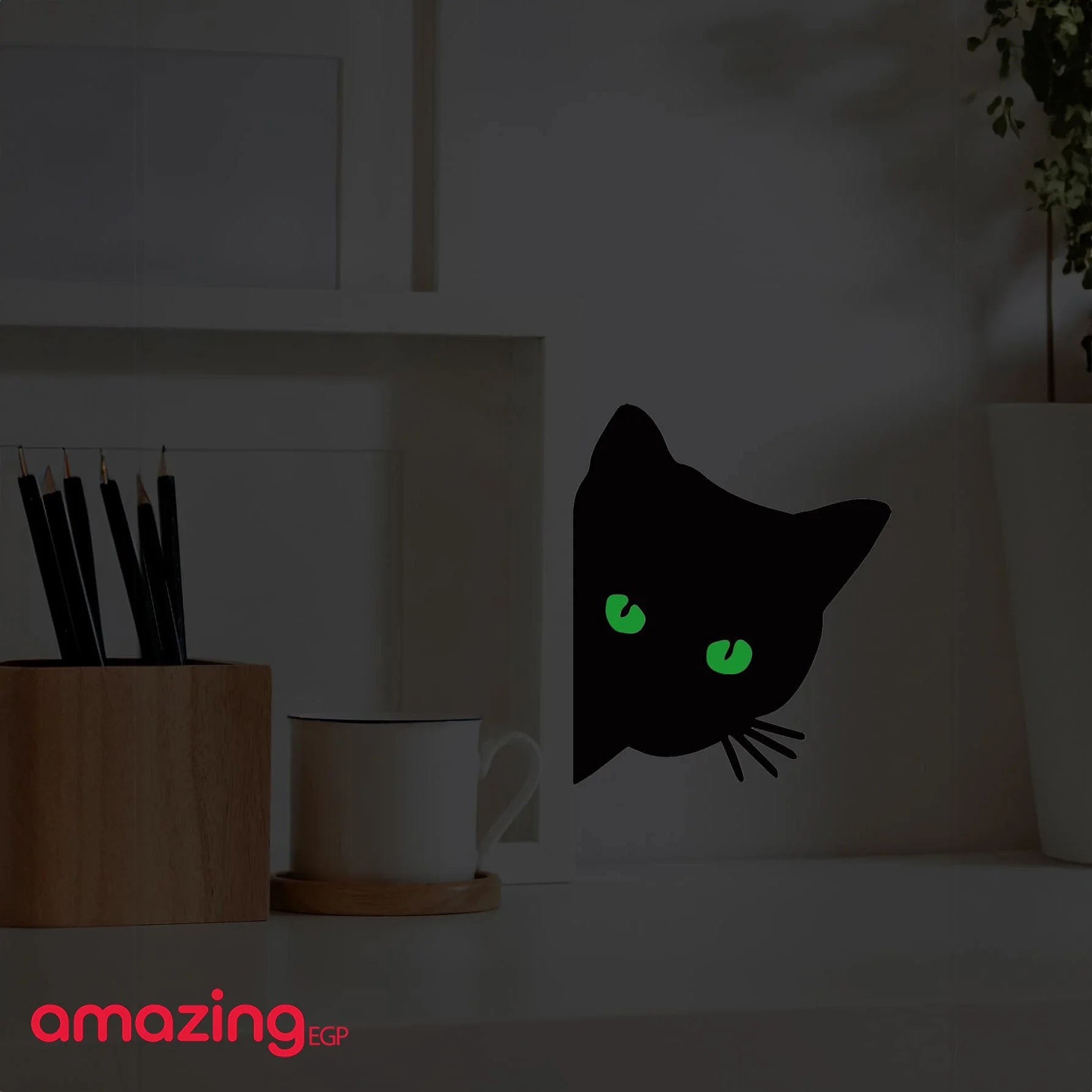 ملصق حائط مضيء على شكل قطة يتوهج في الظلام القط اللعب الحيوان نمط ملصقات جدار مفتاح الإضاءة فن الديكور جدارية لصق | امراه بسه تمثال تمثال مكتب ديكور ديكور غرف ديكور_مكتب ديكور_منزل قطة ملصق حائط | amazingEGP