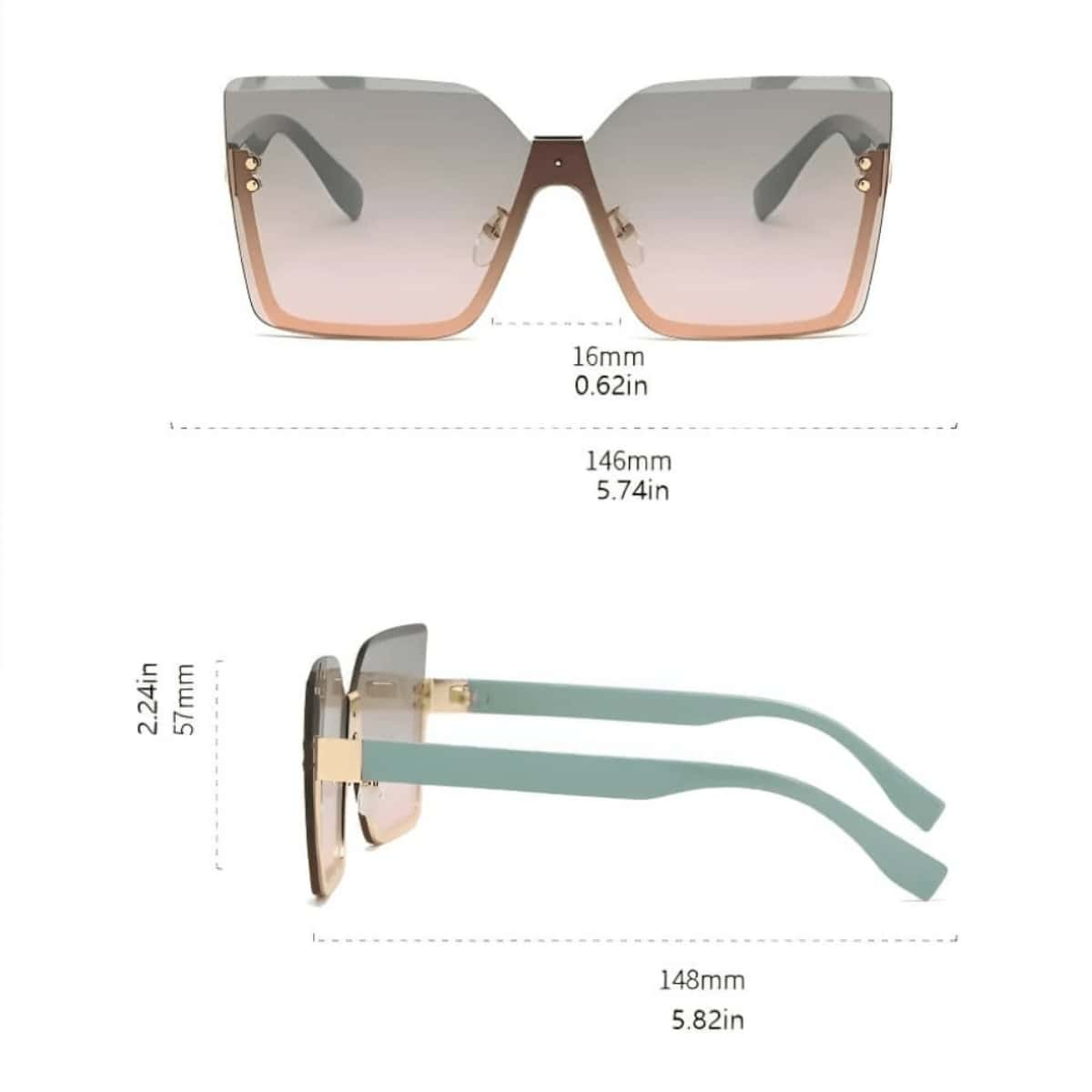 نظارات شمسية أنيقة بإطار كبير وطراز راقي، تمنح مظهر نحيل ولوك شاطئي للمرأة، إكسسوارات أنيقة للشاطئ للنساء، مناسبة لحفلات اليخت وحفلات السبعينات - اسود