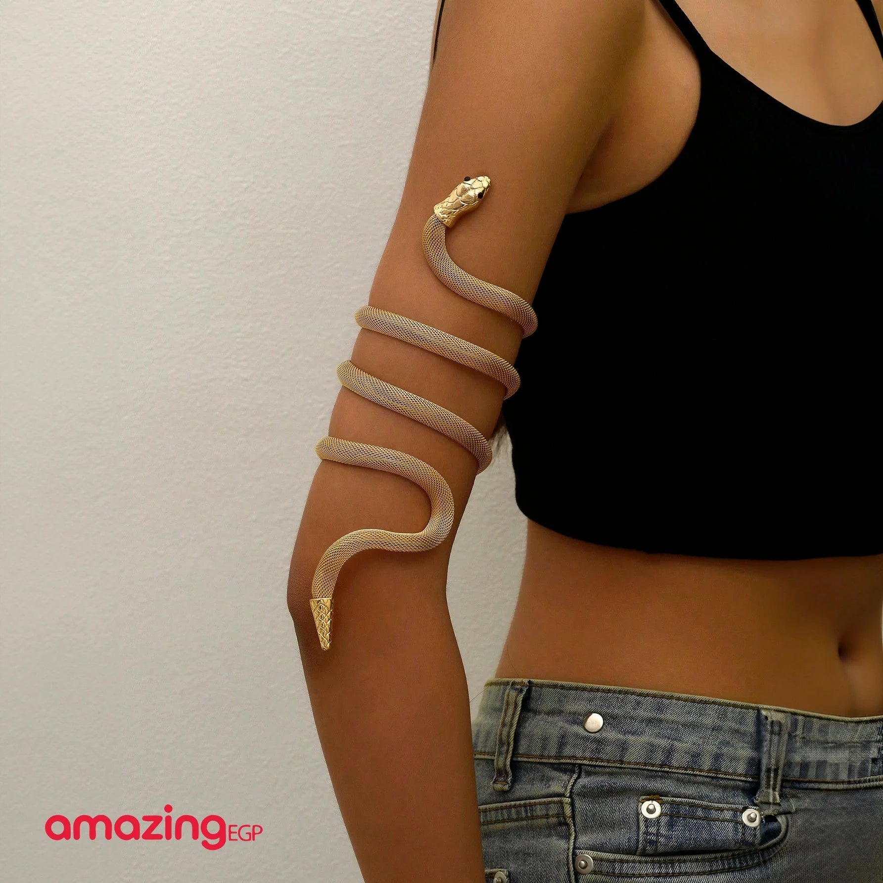 خلخال سوار كاحل معدني ملفوف بالثعبانمرنة قابلة للثني الأفعى قلادة تويست مجوهرات التفاف الإسورة خاتم الأفعى الأقراط معدن للنساء والمراهقات - ثعبان ذهبي | اساور كاحل اسورة ثعبان خلخال خلخال للقدم خلخال مضئ رقص لولى نجمة | amazingEGP