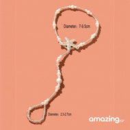 خلخال مزخرف بنجم البحر خرز ربط الأصابع خرز ربط الأصابع اساور كاحل للنساء  خلخال مطرز يدويا للنساء والمراهقات | اساور كاحل اسورة خلخال خلخال للقدم خلخال مضئ رقص لولى نجمة | amazingEGP