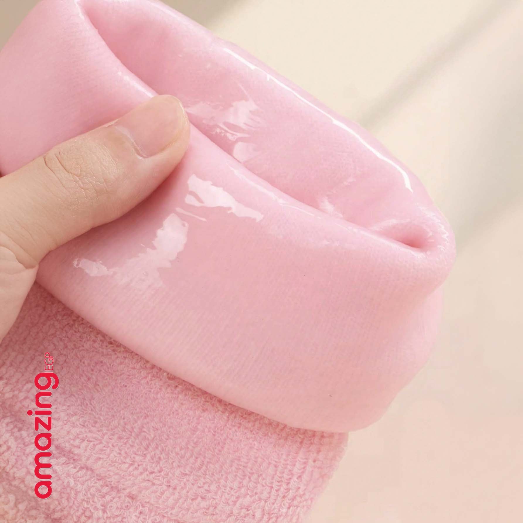 جوارب قدم علاج التشقق الجاف | قناع ترطيب القدم بزيوت أساسية - حل مثالي للأقدام الجافة والمتشققة مع جل مرطب وعناية فائقة مبطن سليكون - بينك