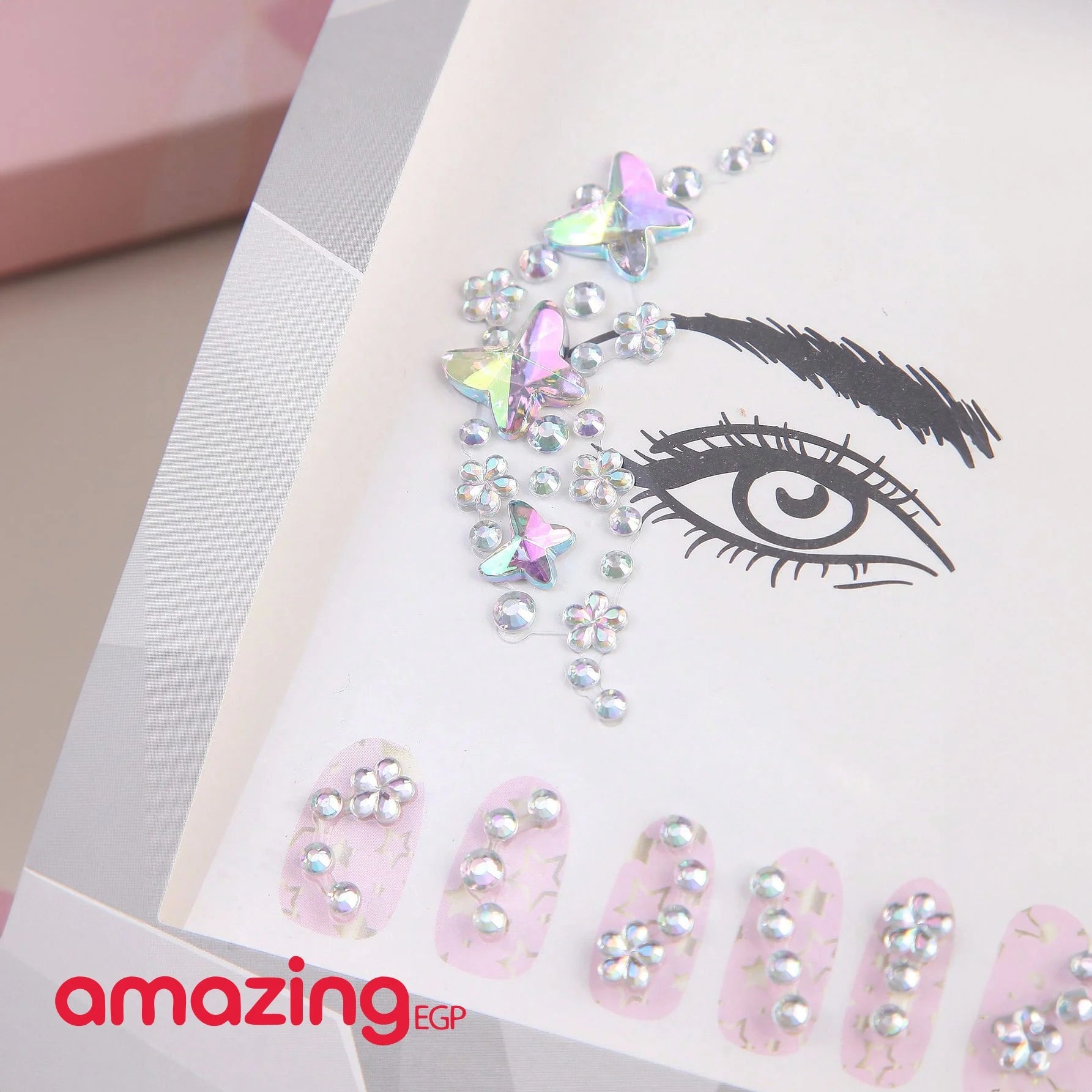 الوشم الكريستالي جواهر أحجار الراين ملصقات أحجار كريمة للجسم تاتو مؤقت عيون لتزيين الاظافروالوجه حفلات الهذيان ملصقات وجه انيقة للنساء S5445 | تاتو مؤقت تاتوه تاتوه وجه تاتوه_للجسم | amazingEGP