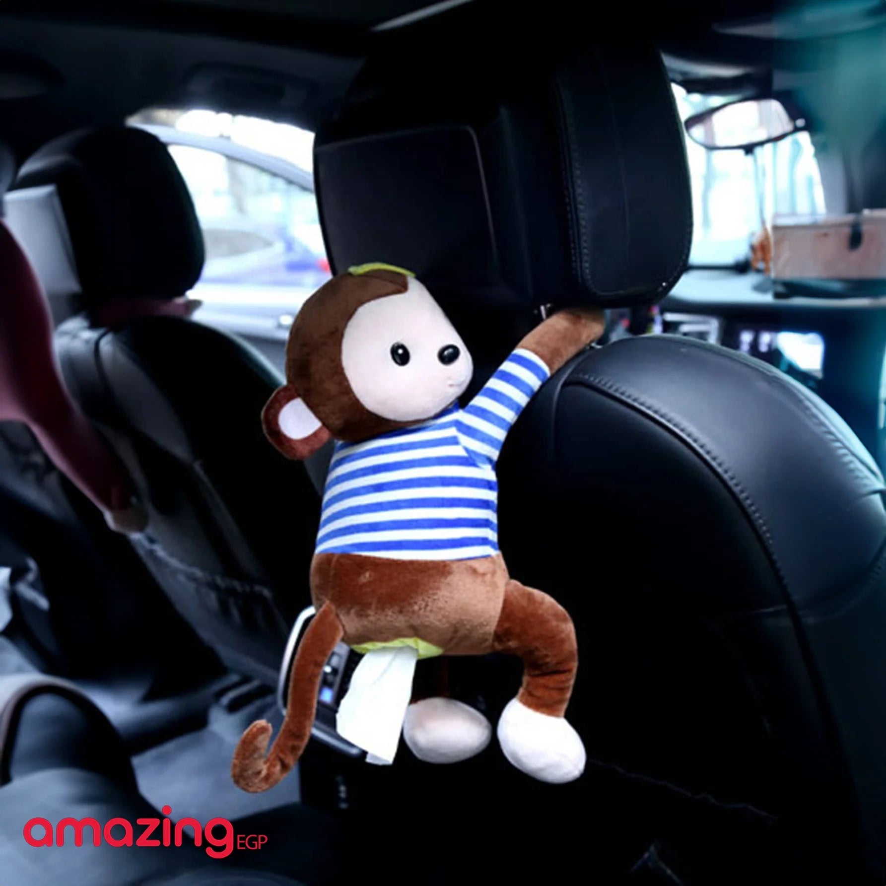 علبة مناديل ورقية بتصميم قرد مبتكر غطاء مناديل كرتوني صندوق مناديل ورقية لتخزين المناديل الورقية للسيارة والمنزل والحمام | السيارات تنظيف_السيارة سيارات سيارة عربيات علاقة كرسي كرسي السيارة لوازم سيارة منظم جاني | amazingEGP