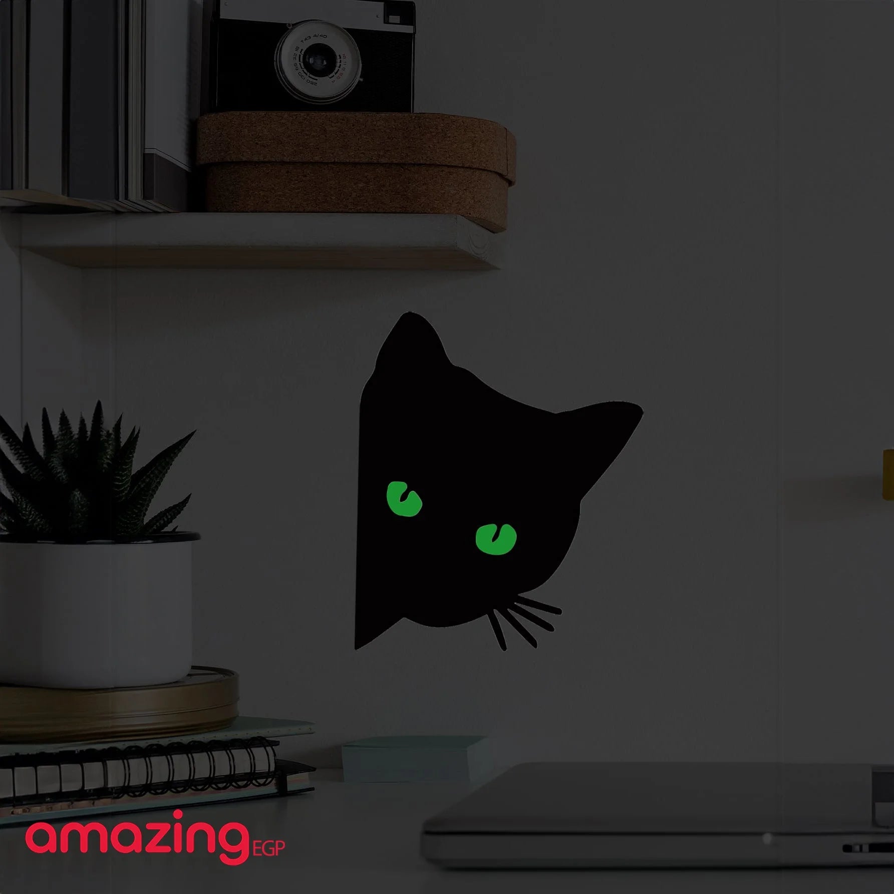 ملصق حائط مضيء على شكل قطة يتوهج في الظلام القط اللعب الحيوان نمط ملصقات جدار مفتاح الإضاءة فن الديكور جدارية لصق | امراه بسه تمثال تمثال مكتب ديكور ديكور غرف ديكور_مكتب ديكور_منزل قطة ملصق حائط | amazingEGP
