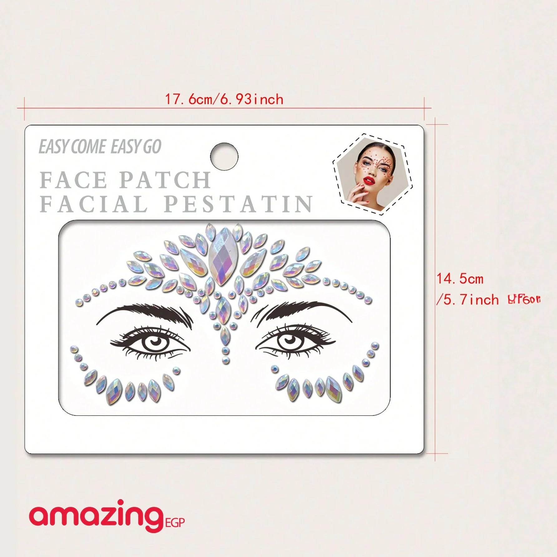 الوشم الكريستالي جواهر أحجار الراين ملصقات أحجار كريمة للجسم تاتو مؤقت عيون لتزيين الاظافروالوجه حفلات الهذيان ملصقات وجه انيقة للنساء -يضئ فى الظلام 0146 | تاتو مؤقت تاتوه تاتوه وجه تاتوه_للجسم | amazingEGP