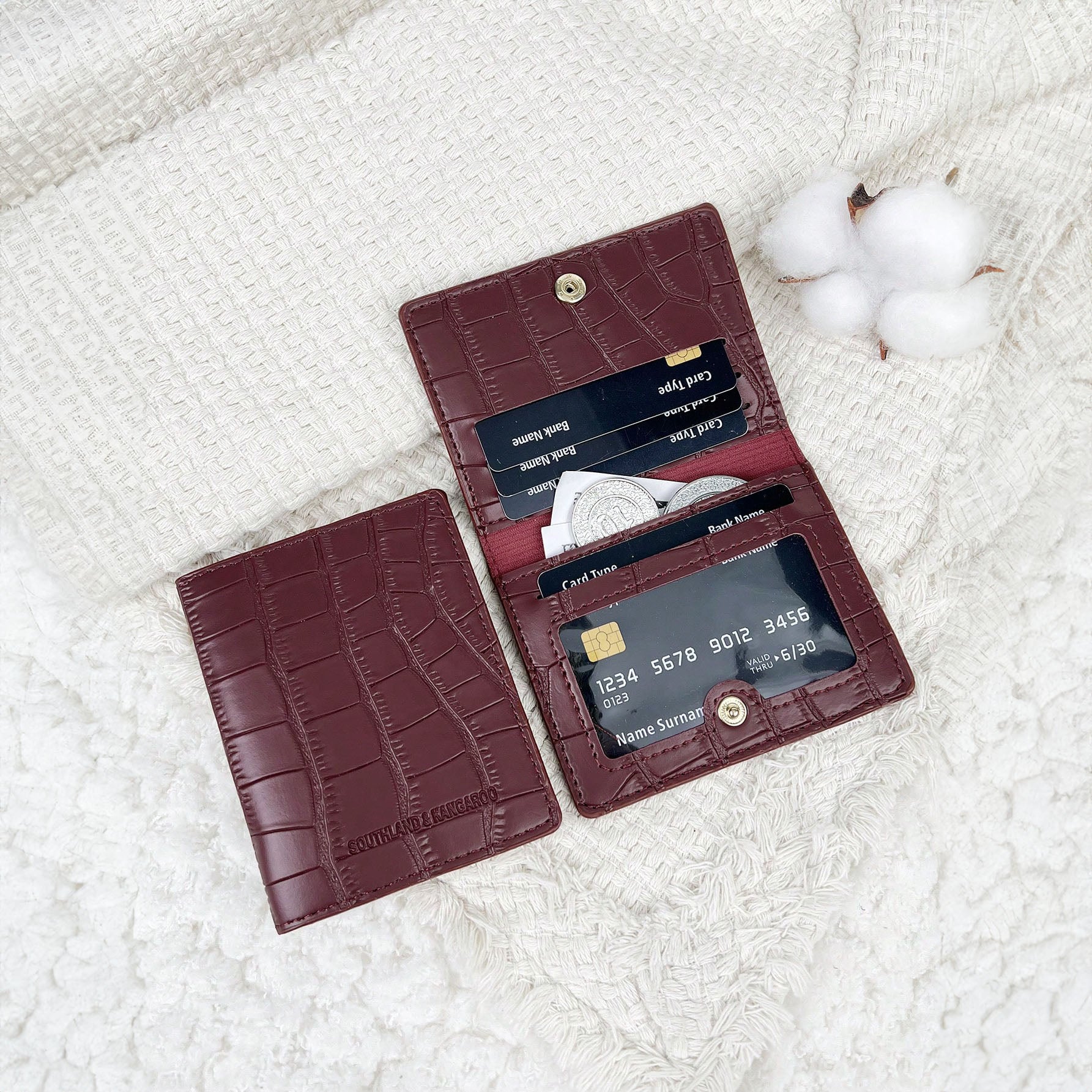 محفظة جيب صغيرة من الجلد بلون اسود - تصميم أنيق بنمط مزخرف جلد التمساح الأسود وخفيف الوزن خفيفة الوزن وقابلة للحمل لتخزين النقود والبطاقات الائتمانية وبطاقة الهوية | نبيتي sg2309