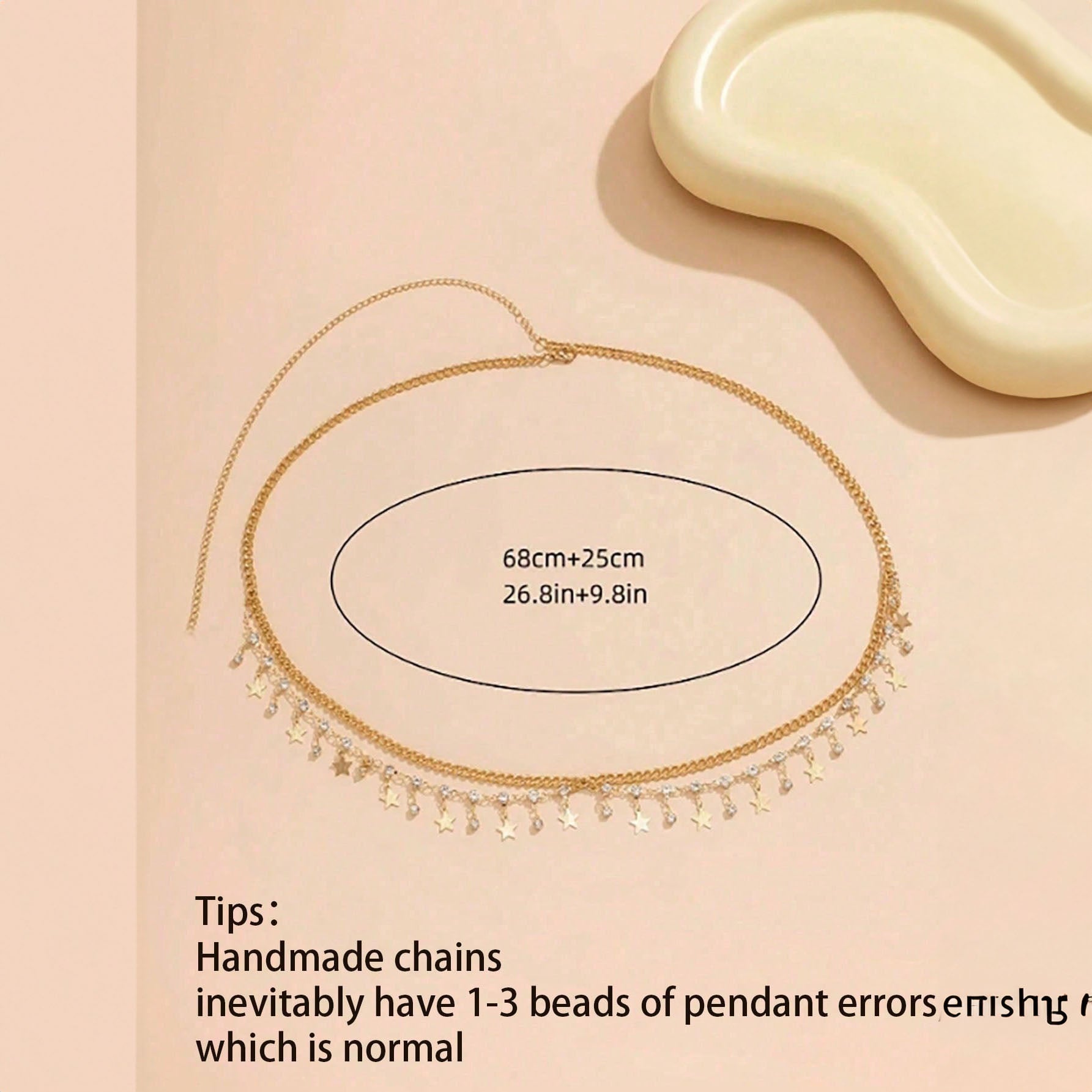 حزام خصر نسائي متعدد الطبقات مرصعة بالكريستال بشكل نجمي سلسلة أزياء مزينة بخرز مزيف ، لديكور الفستان