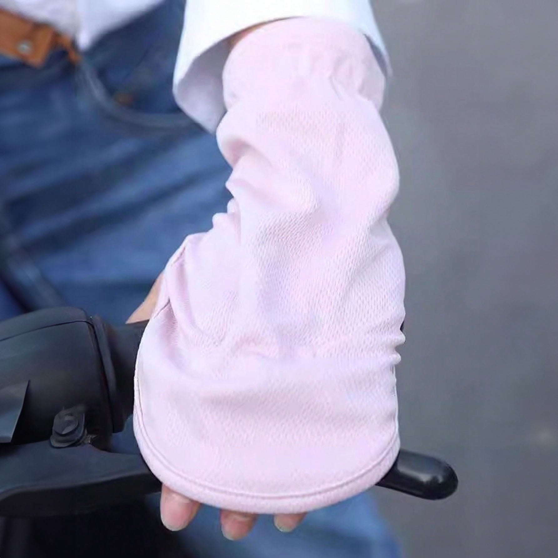 قفازات صيفية بدون أصابع للقيادة – حماية من الشمس والأشعة فوق البنفسجية قفازات يد واقية من أشعة الشمس والأشعة فوق البنفسجية - بينك