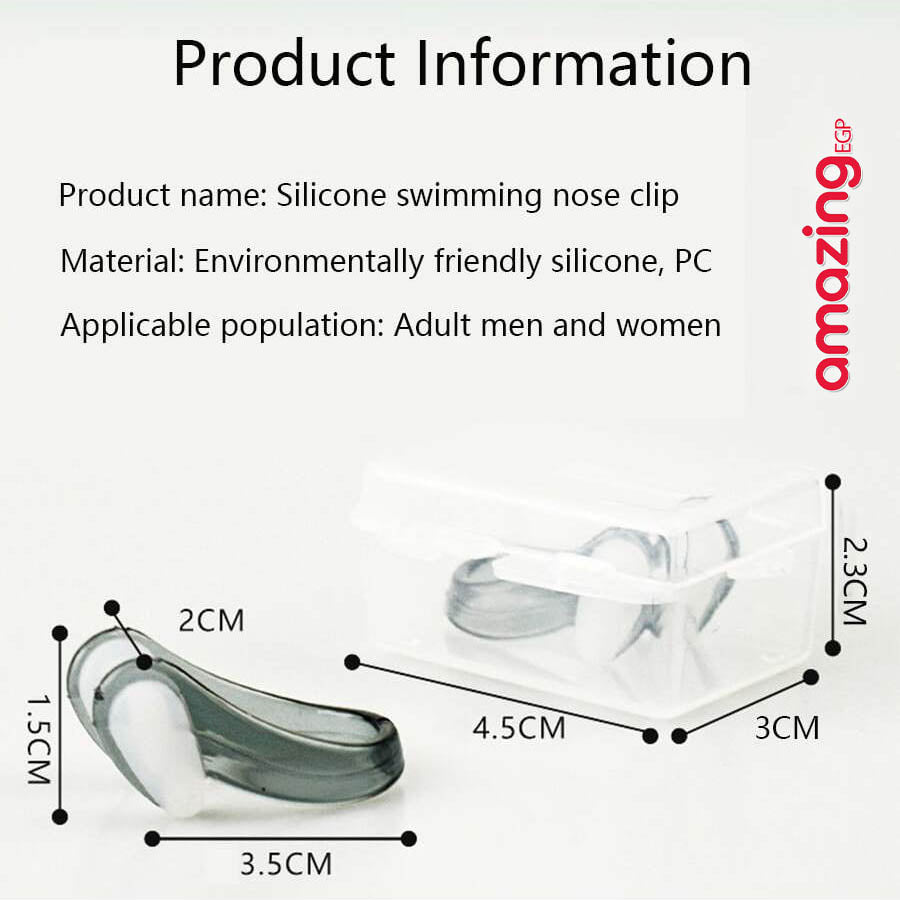 مشابك أنف لغلق الانف عند السباحة المقاومة للماء المصنوعة من السيليكون للبالغين، أدوات السباحة والرياضات المائية، مريحة، غير قابلة للانزلاق ومانعة للإحتقان
