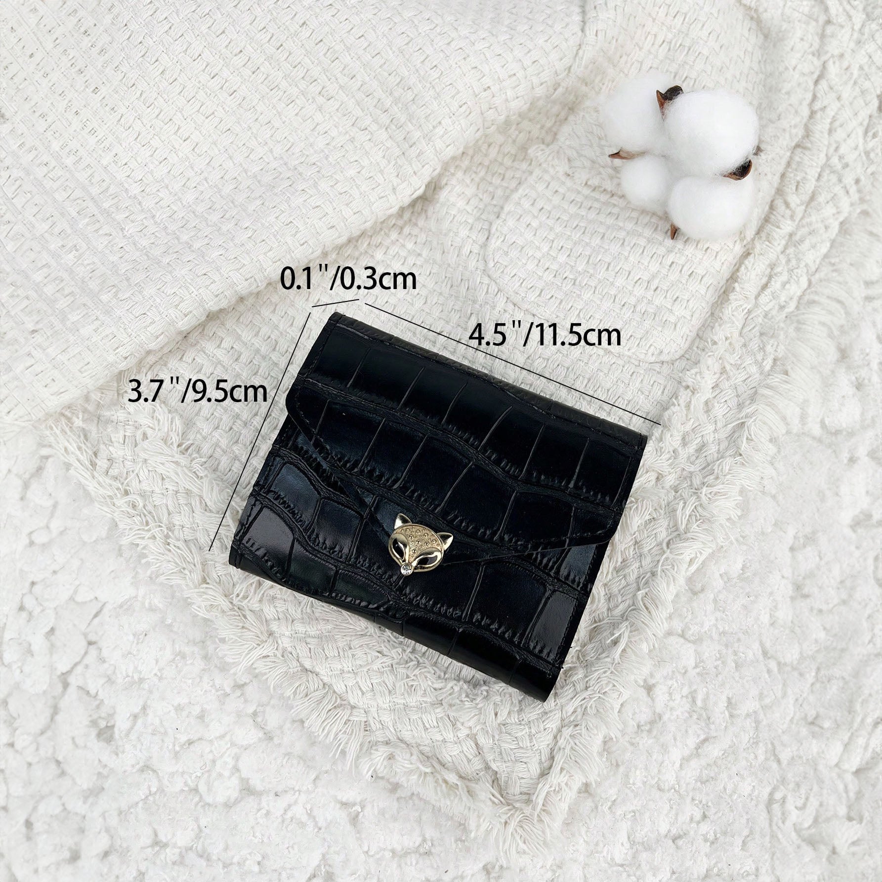 محفظة جيب صغيرة من الجلد بلون اسود - تصميم أنيق بنمط مزخرف جلد التمساح الأسود وخفيف الوزن خفيفة الوزن وقابلة للحمل لتخزين النقود والبطاقات الائتمانية وبطاقة الهوية |اسود sg230