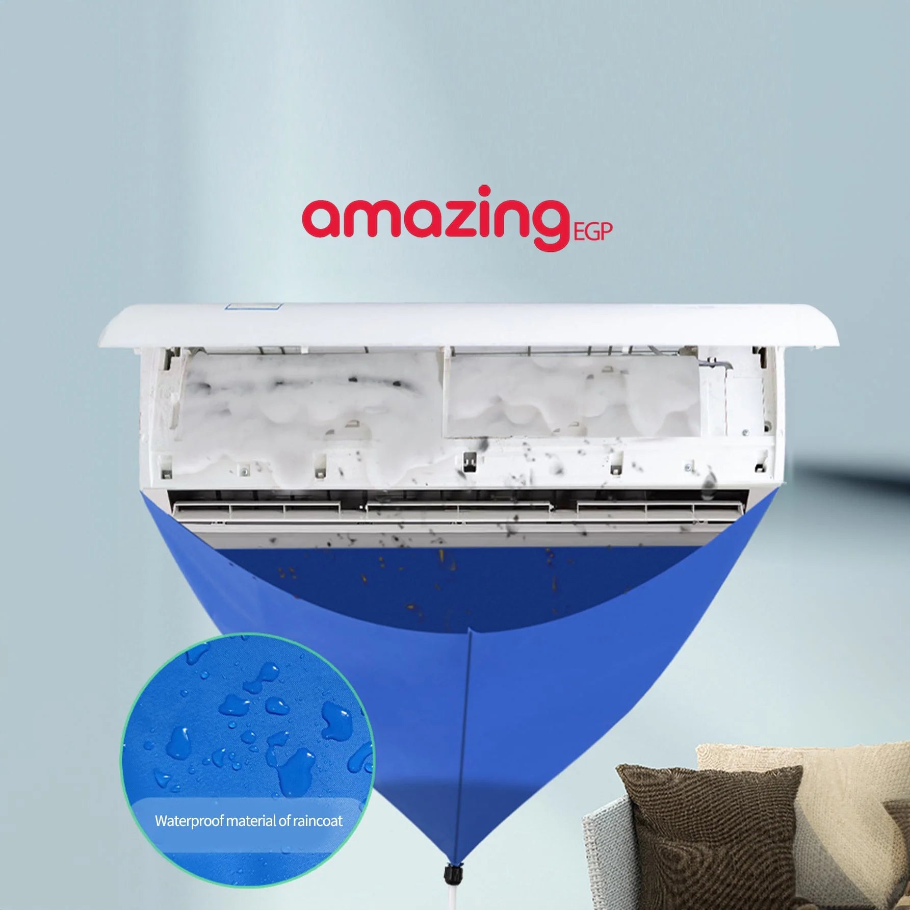 كيس تنظيف مكيف سبليت مقاوم للماء مع منفذ تصريف ولوحات دعم على الجانبين حقيبة واقية للتنظيف والغسيل والغبار غطاء تنظيف مكيف الهواء الداخلي | الاسبليت التقاط التكييف العناية بالتكييف المكيف تنظيف المكيف تنظيف داخلي حفظ التكييف مشمع مشمع تكييف ملزمات_حمام |