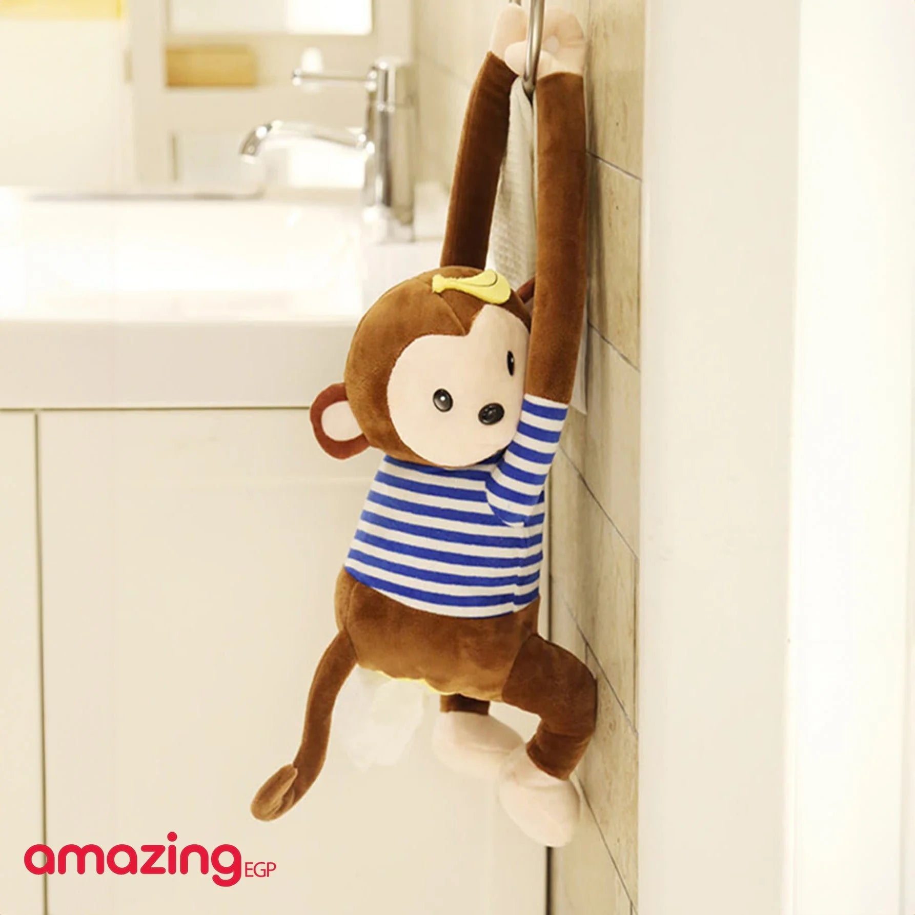 علبة مناديل ورقية بتصميم قرد مبتكر غطاء مناديل كرتوني صندوق مناديل ورقية لتخزين المناديل الورقية للسيارة والمنزل والحمام | السيارات تنظيف_السيارة سيارات سيارة عربيات علاقة كرسي كرسي السيارة لوازم سيارة منظم جاني | amazingEGP