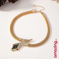 قلادة بتصميم أفعى شيك ومزينة بحجر راينستون للي بتحب الجرأة والأناقة مناسبة لكل المناسبات - ثعبان ذهبي مطرز اخضر | shein أكسسوار للسيدات بحجر راينستون اساور كاحل اسورة ثعبان خلخال خلخال للقدم خلخال مضئ رقص عقد افعى عقد تعبان قلادة فضة بتصميم أفعى شيك لولى