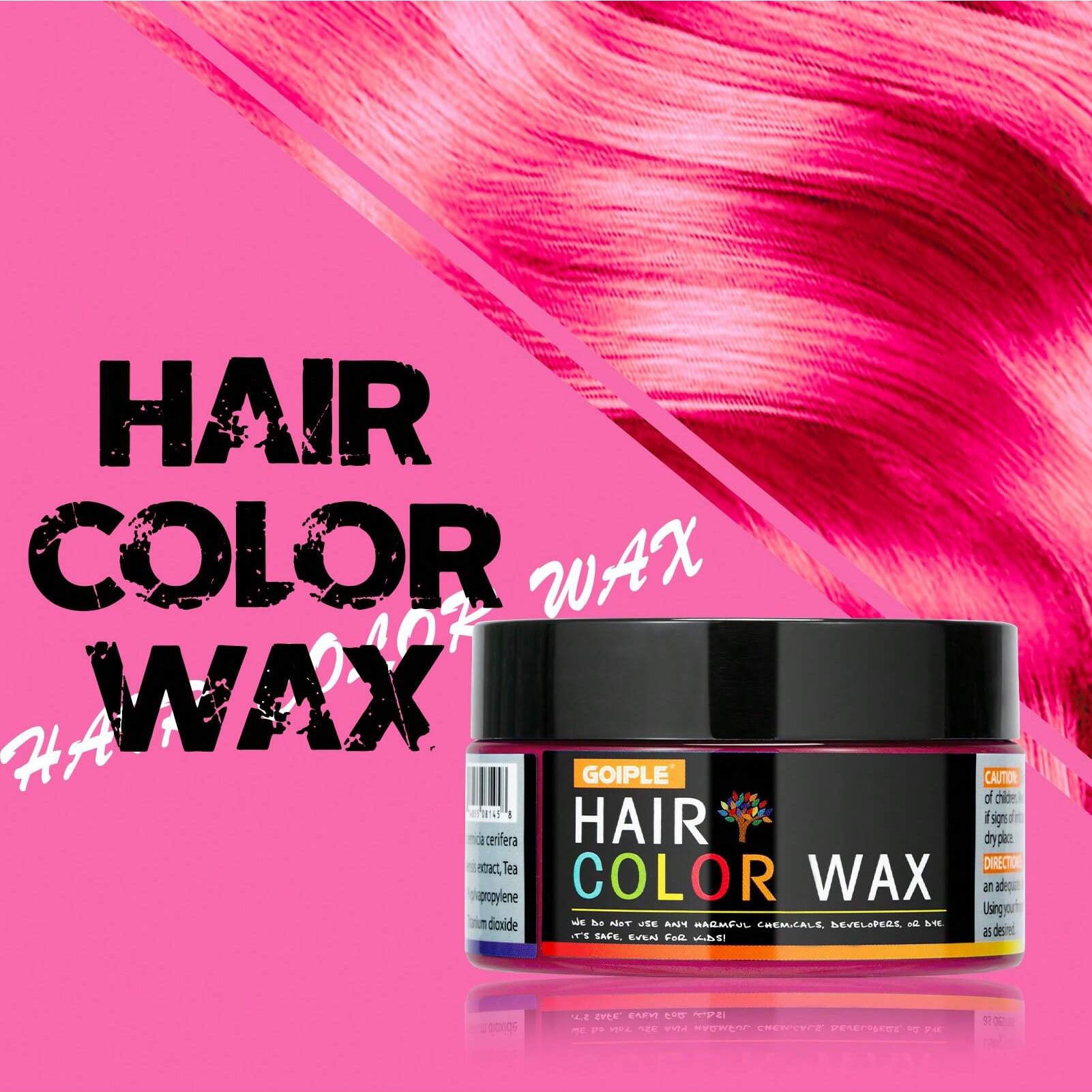 شمع شعر مؤقت للون طويل الأمد من GOIPLE ، كريم صبغة شعر سهل الغسيل ، آمن للبشرة والشعر ، ملون للحية ، عجينة للتصفيف للحفلات اليومية وتنكر الرجال والنساء  | حجم 40 جرام (روز أحمر)