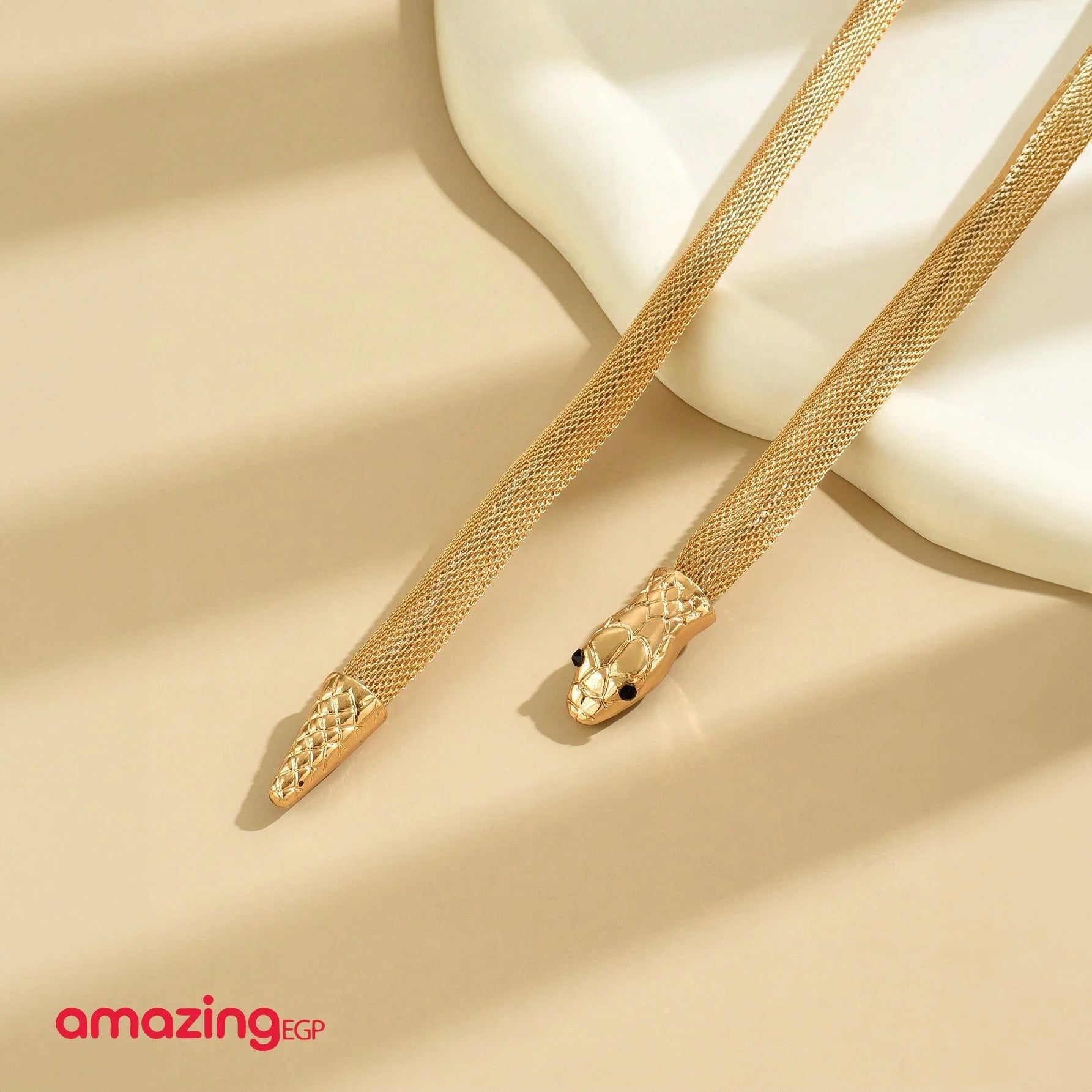 خلخال سوار كاحل معدني ملفوف بالثعبانمرنة قابلة للثني الأفعى قلادة تويست مجوهرات التفاف الإسورة خاتم الأفعى الأقراط معدن للنساء والمراهقات - ثعبان ذهبي | اساور كاحل اسورة ثعبان خلخال خلخال للقدم خلخال مضئ رقص لولى نجمة | amazingEGP