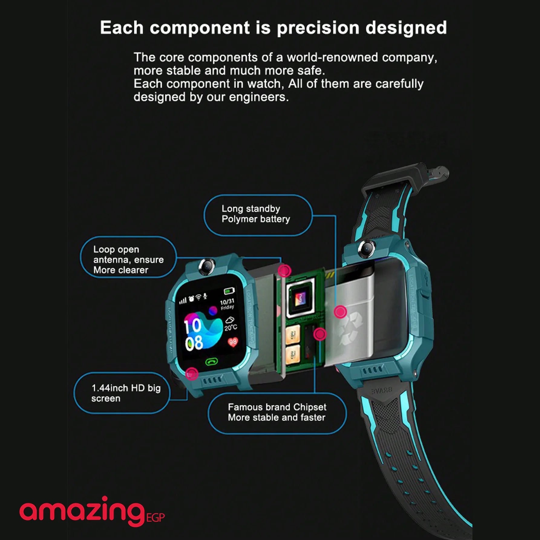 ساعة يد ذكية للاطفال دعامة كاميرا ساعة معصم تعمل باللمس اتصال واجراء مكالمات هاتفية ورسائل نصية متتبع المواقعLBS للاولاد والفتيات مقاومة للماء بديل الجوال للاطفال - أخضر | apple watch ابل اللياقة ساعات ساعات_ذكية ساعة بكام ساعة بكاميرا ساعة للاطفال عداد