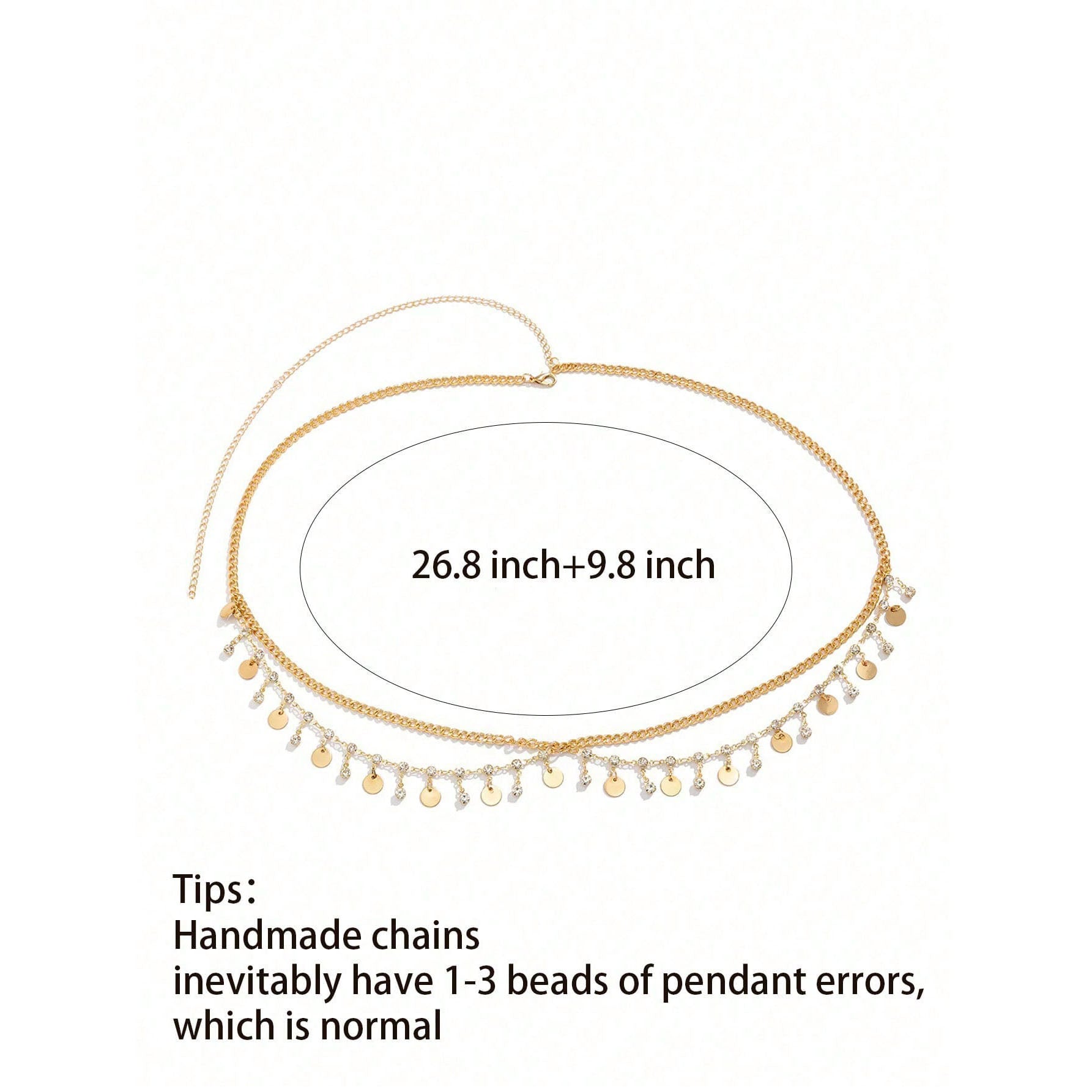 حزام خصر نسائي متعدد الطبقات مرصعة بالكريستال بشكل نجمي سلسلة أزياء مزينة بخرز مزيف ، لديكور الفستان