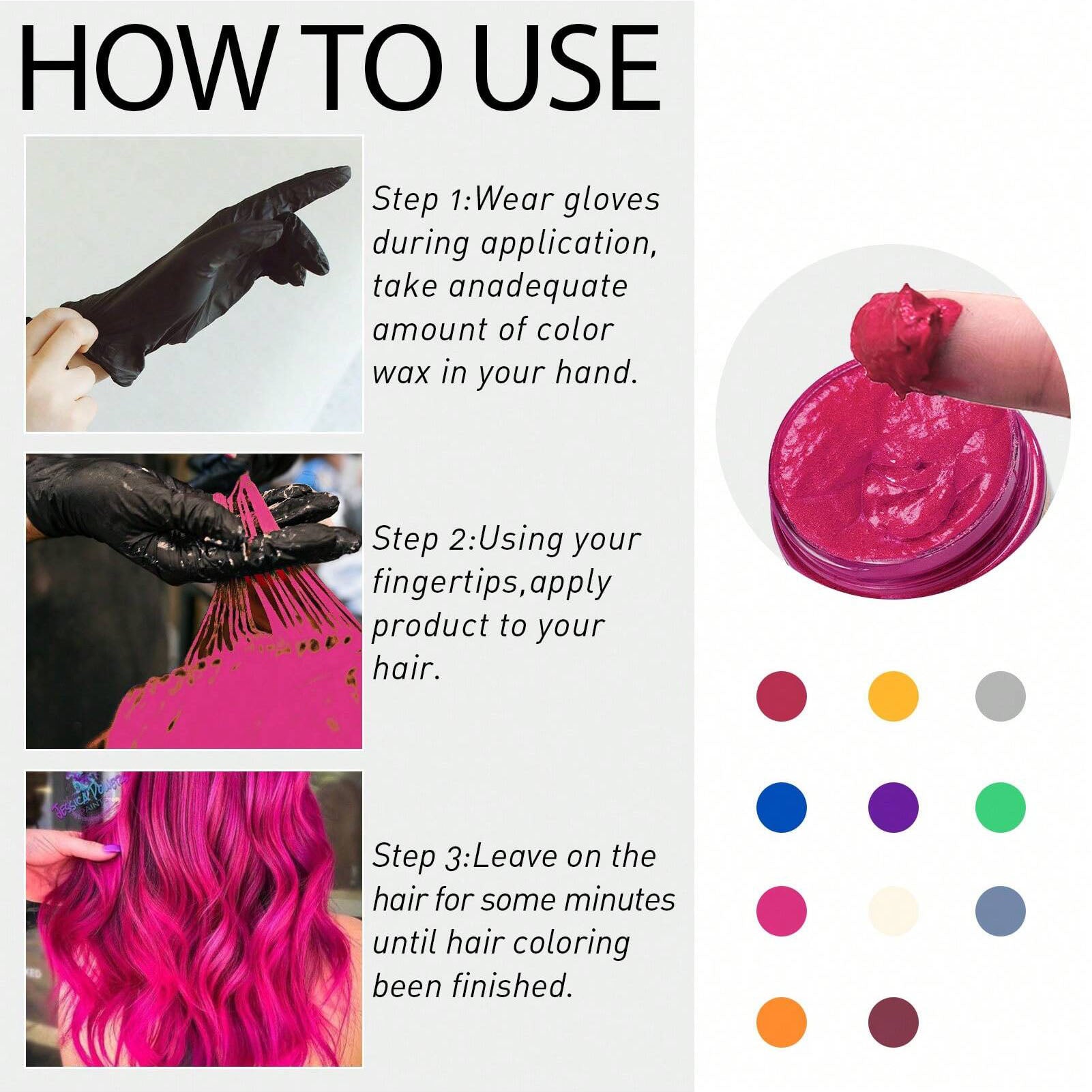 شمع شعر مؤقت للون طويل الأمد من GOIPLE ، كريم صبغة شعر سهل الغسيل ، آمن للبشرة والشعر ، ملون للحية ، عجينة للتصفيف للحفلات اليومية وتنكر الرجال والنساء  | حجم 40 جرام (روز أحمر)