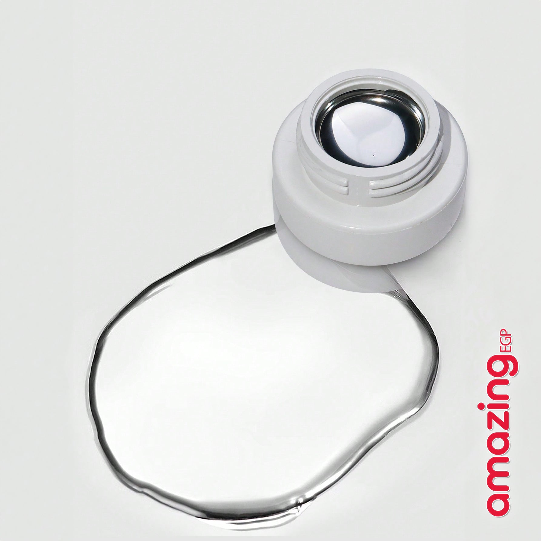 طلاء أظافر جلي جل سائل لامع للمعدن المرآة - 8 جرام | ألوان ذهب، فضة، وذهب وردي | تصميم ثلاثي الأبعاد ومثالي لصالونات الأظافر - فضي