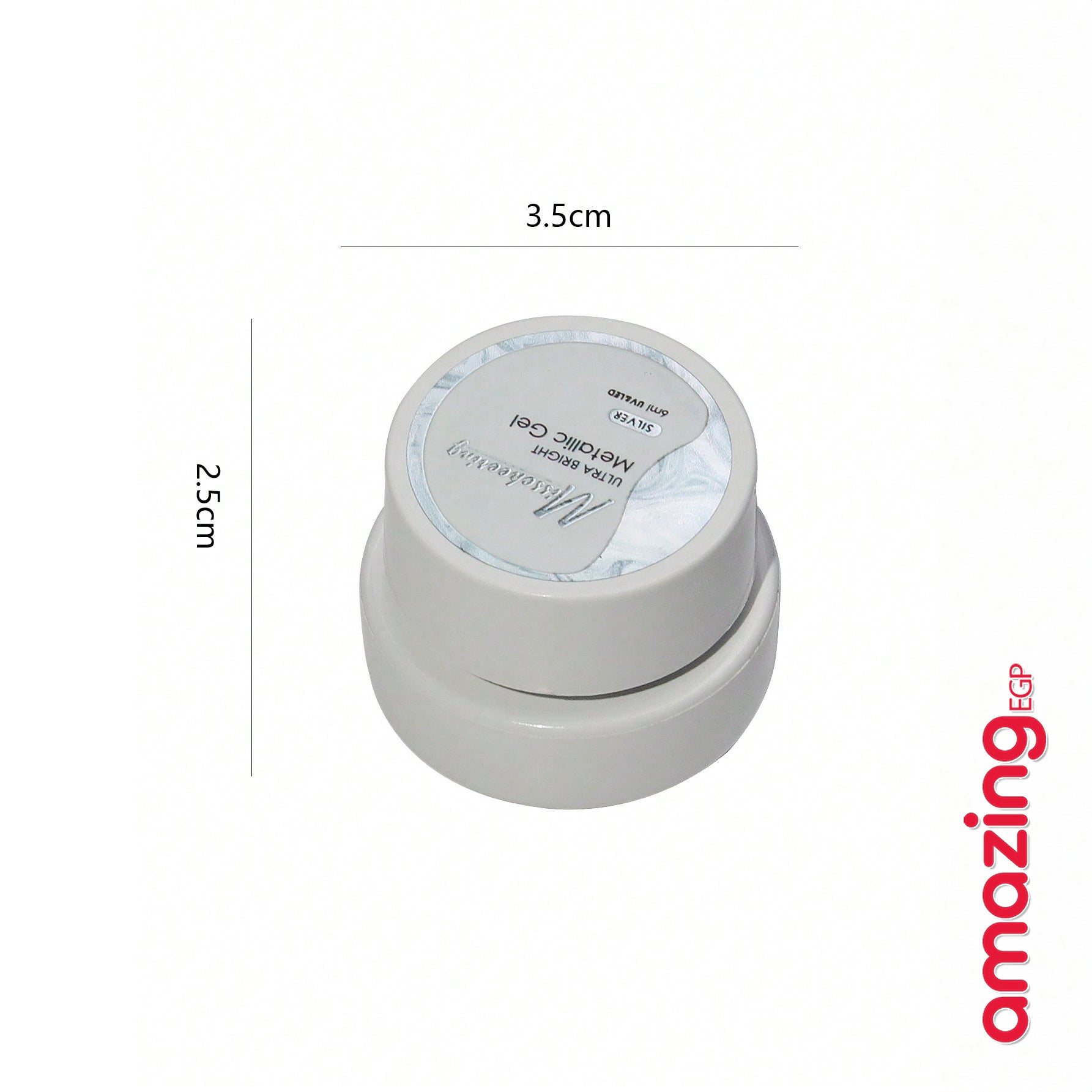 طلاء أظافر جلي جل سائل لامع للمعدن المرآة - 8 جرام | ألوان ذهب، فضة، وذهب وردي | تصميم ثلاثي الأبعاد ومثالي لصالونات الأظافر - فضي