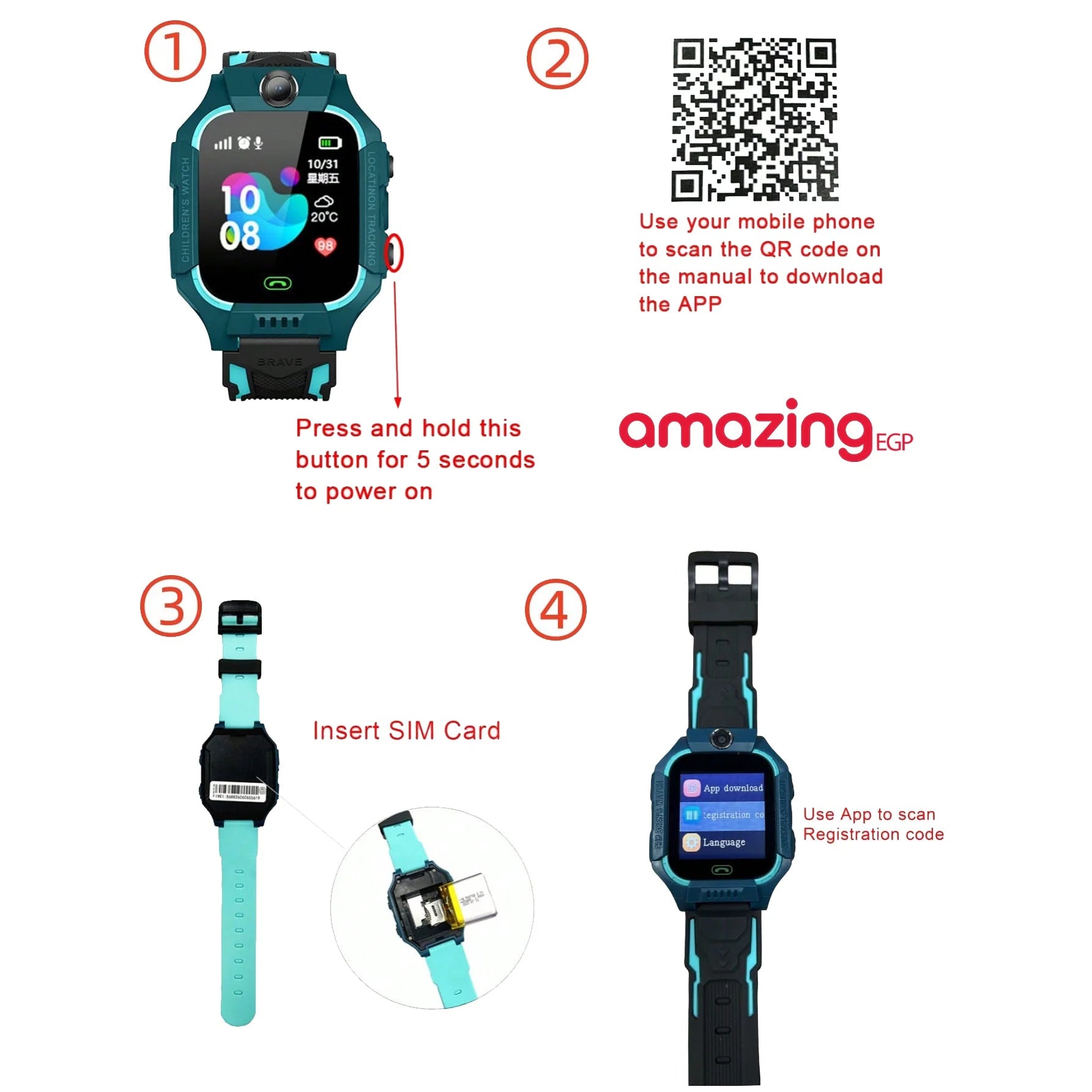 ساعة يد ذكية للاطفال دعامة كاميرا ساعة معصم تعمل باللمس اتصال واجراء مكالمات هاتفية ورسائل نصية متتبع المواقعLBS للاولاد والفتيات مقاومة للماء بديل الجوال للاطفال - أخضر | apple watch ابل اللياقة ساعات ساعات_ذكية ساعة بكام ساعة بكاميرا ساعة للاطفال عداد