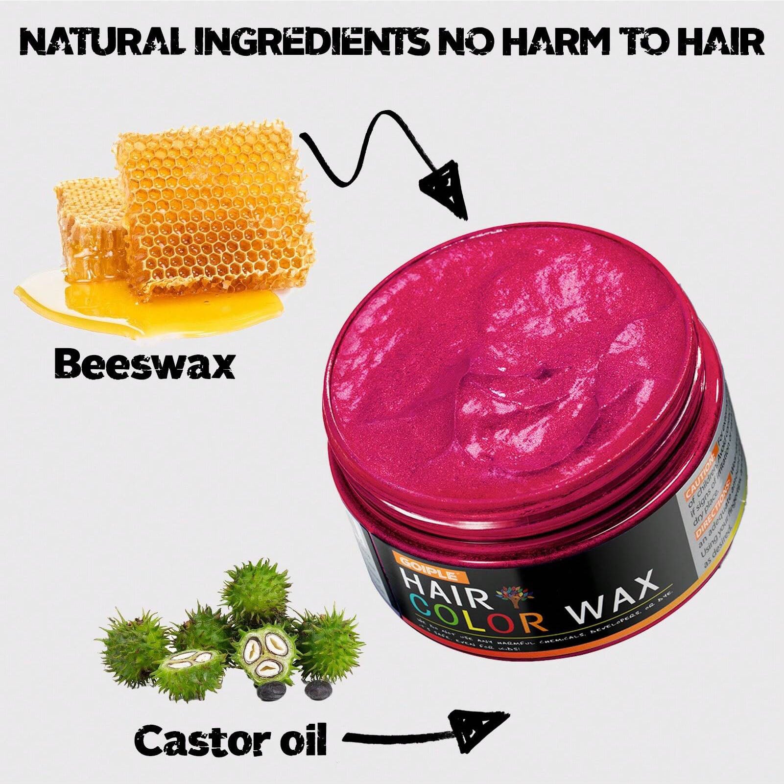 شمع شعر مؤقت للون طويل الأمد من GOIPLE ، كريم صبغة شعر سهل الغسيل ، آمن للبشرة والشعر ، ملون للحية ، عجينة للتصفيف للحفلات اليومية وتنكر الرجال والنساء  | حجم 40 جرام (روز أحمر)