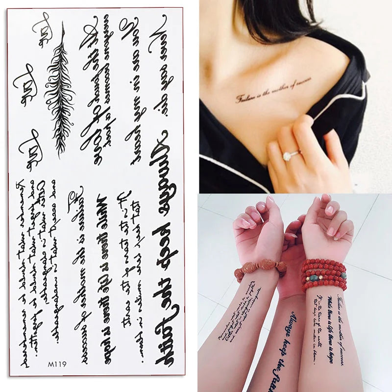 ملصق وشم كتابة مقاوم للماء يدوم طويلا نمط كتابة وشم يمكن التخلص منه للنساء حقيقي ملصق وشم للنساء و بنات لمستلزمات الحفلات للنساء والاطفال كتابة | تاتوة مضيئ تاتوه تاتوه_كتابة تاتوه_للجسم ملصق وشم وشم وشم مضيئ وشم_كتابة | amazingEGP