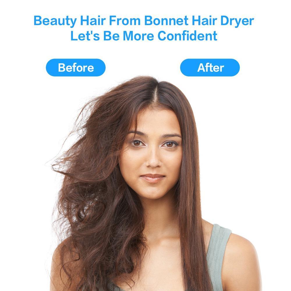 قبعة بونيه مجفف النفخ مع مجفف الشعر لتصفيف الشعر والتكييف العميق وتجفيف الشعر - العناية بالشعر - أزرق