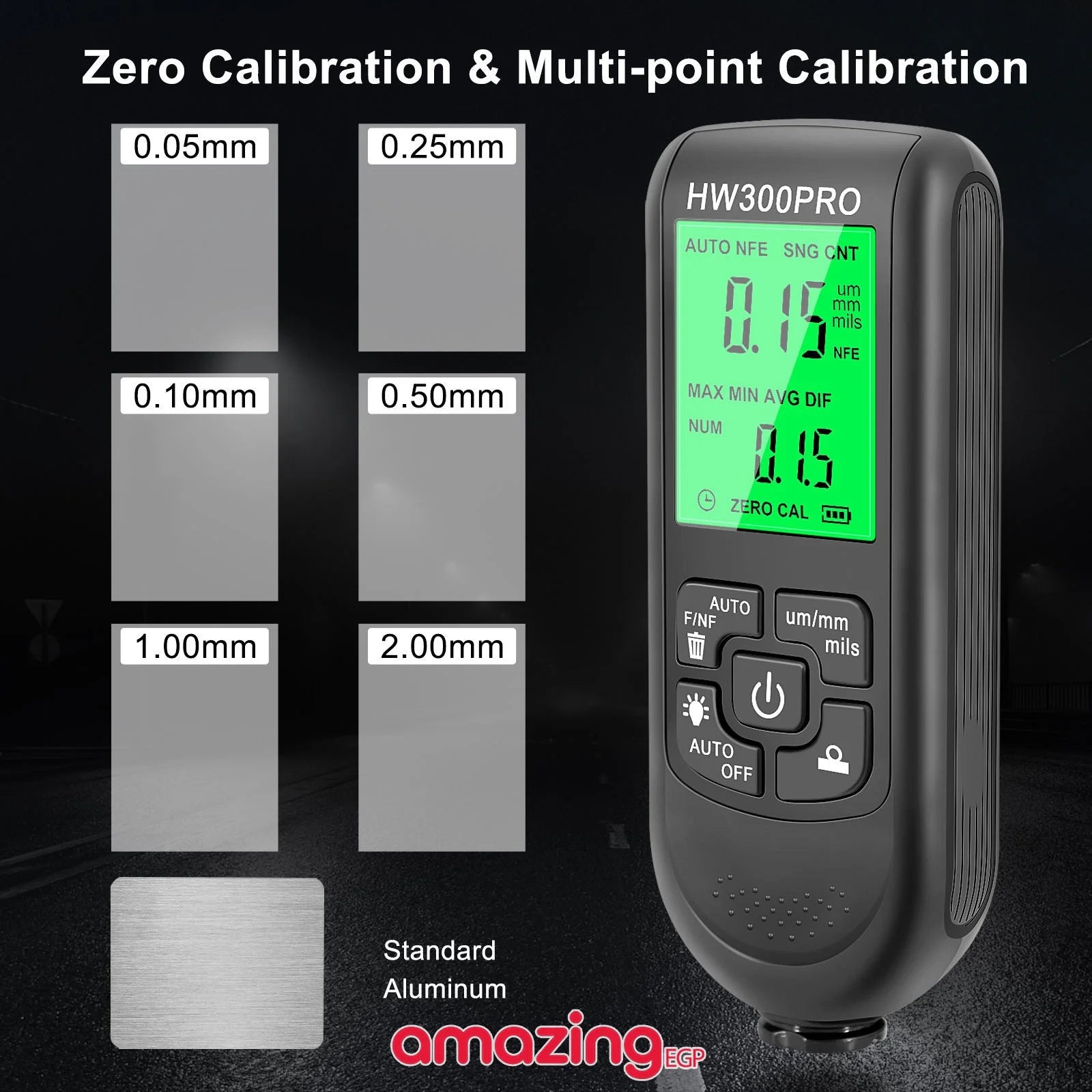 مقياس سمك الطلاء الرقمي لاختبار سمك الطلاء للسيارات والسيارات المستعملة مقياس طلاء مع FeNFe التلقائي وحدة ميكرومترميل نطاق 02000 ميكرومتر - HW-300PRO | السيارات السيارة المستعملة بوهية السيارة تنظيف_السيارة حادث سيارة شراء سيارة طلاء السيارة قياس قياس طلا