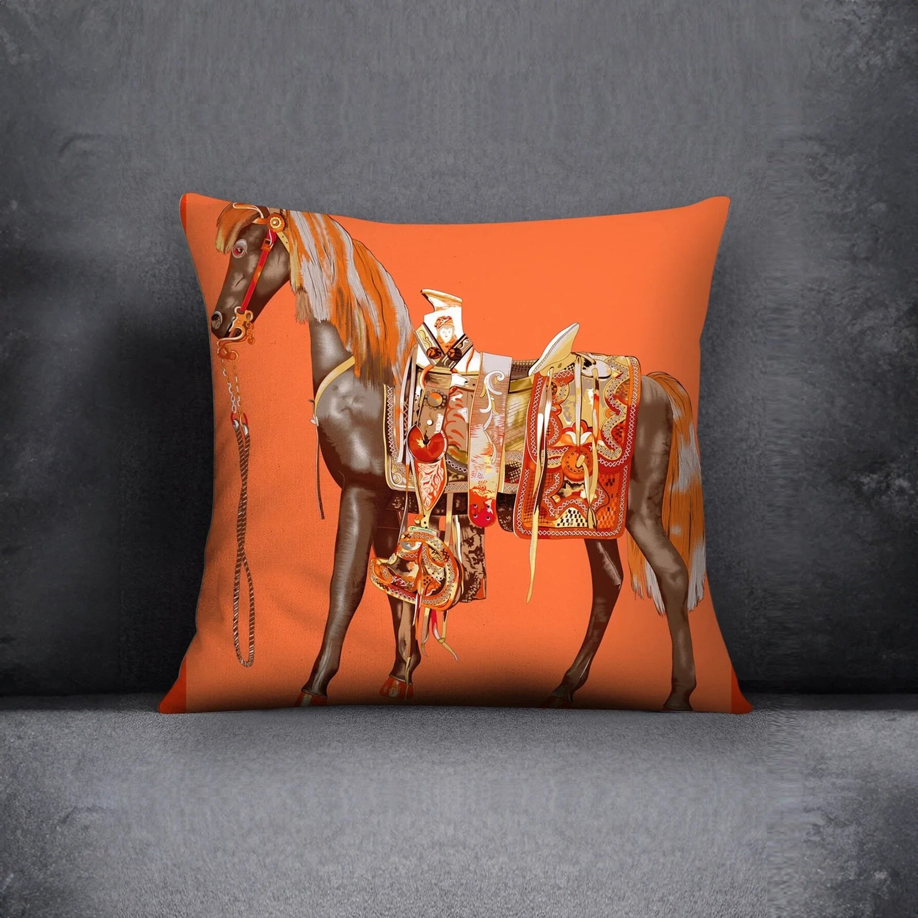 اكياس مخدات غطاء وسادة بطابعة حصان بدون حشو من البوليستر بدون حشو 45 45 سم | المنزل ديكور ديكور_منزل مخدات مخدة وسادة | amazingEGP