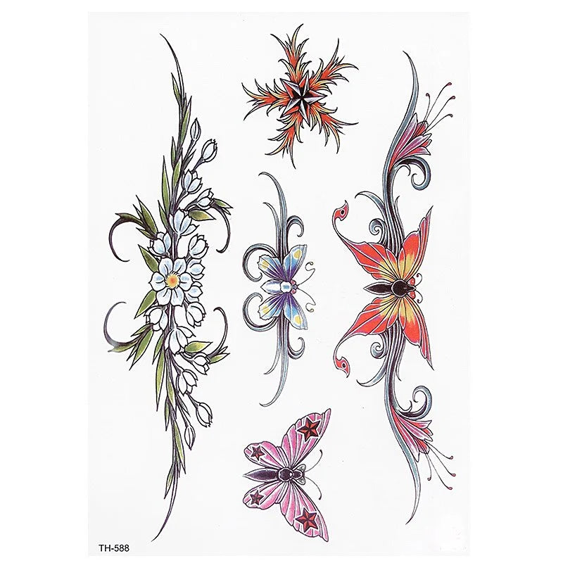 ملصق وشم نمط فراشات وشم يمكن التخلص منه للنساء ملصقات الوشم بالغ حقيقي ملصق وشم فراشة للنساء و بنات لمستلزمات الحفلات للنساء والاطفال فراشات | تاتو مؤقت تاتوة مضيئ تاتوه تاتوه_للجسم ملصق وشم وشم وشم مضيئ | amazingEGP